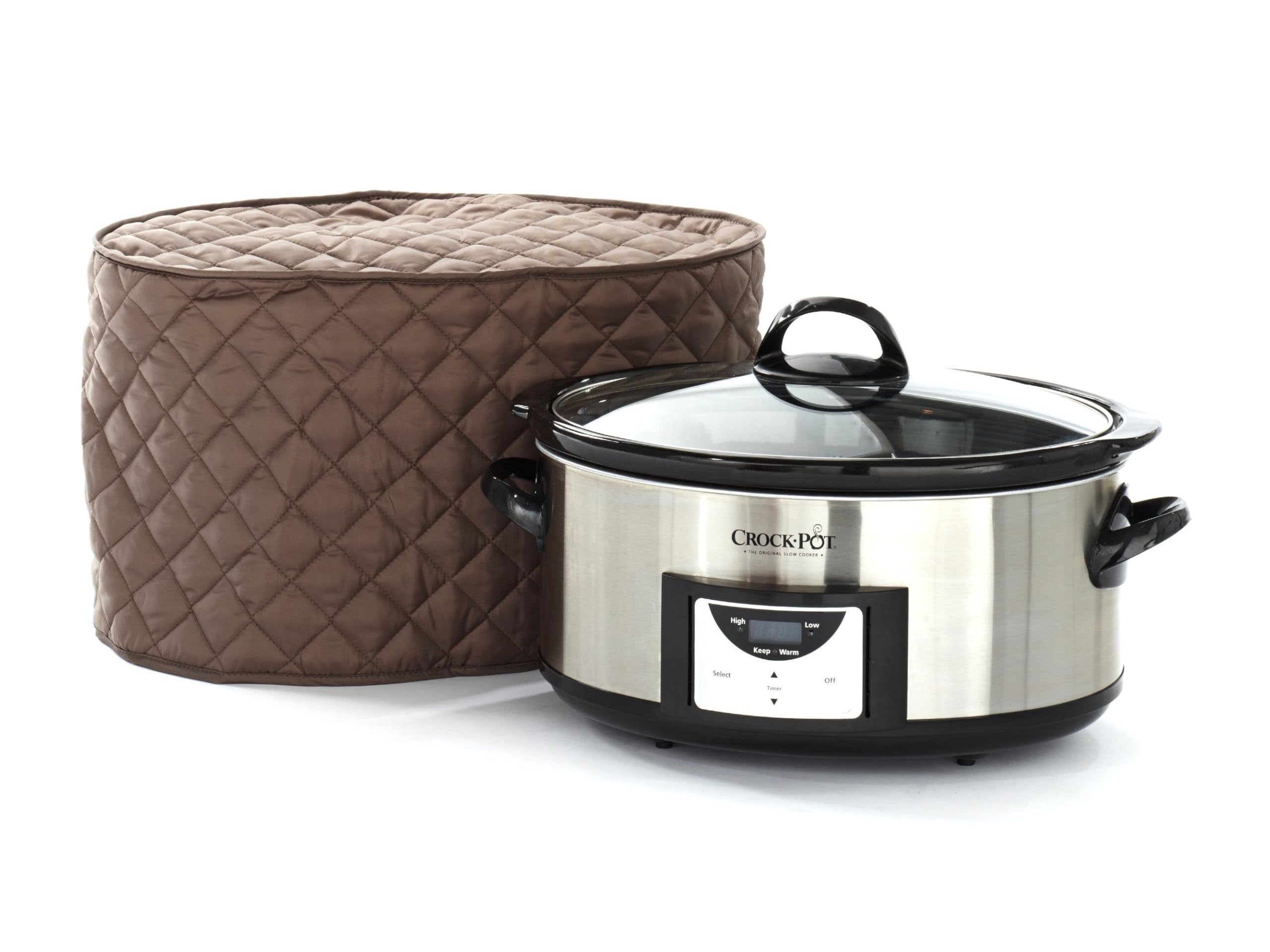 Slow Cooker Cover - Dust Protection & Stain Resistant Appliance Cover - Washable Bronze Crockpot Cover for Kitchen & Dining Room - Perfect for Countertop Storage & Home Organization