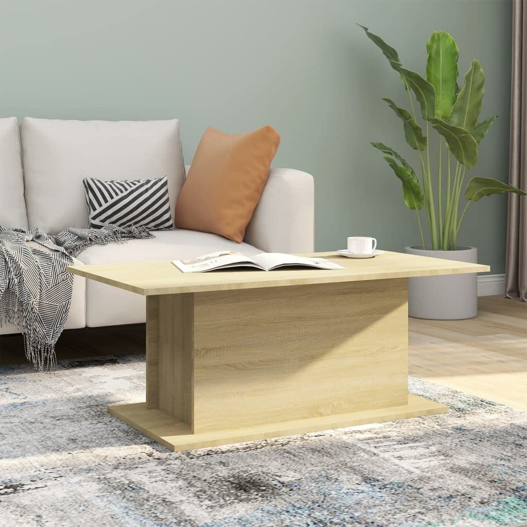 Modern Square Coffee Table for Living Room & Bedroom - Sonoma Oak 40.2