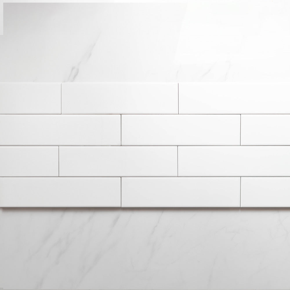 Premium Glossy White 75x300mm Subway Tile - Unrectified Ceramic Wall & Backsplash Tile for Kitchen, Bathroom & Shower Renovation