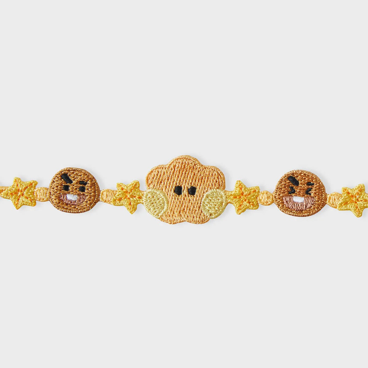 BT21 BIG & TINY Edition Embroidery Patch Bracelet - Shooky Cute Character Wristband for BTS Fans | Perfect for Concerts, Gifts & K-Pop Fashion Accessories