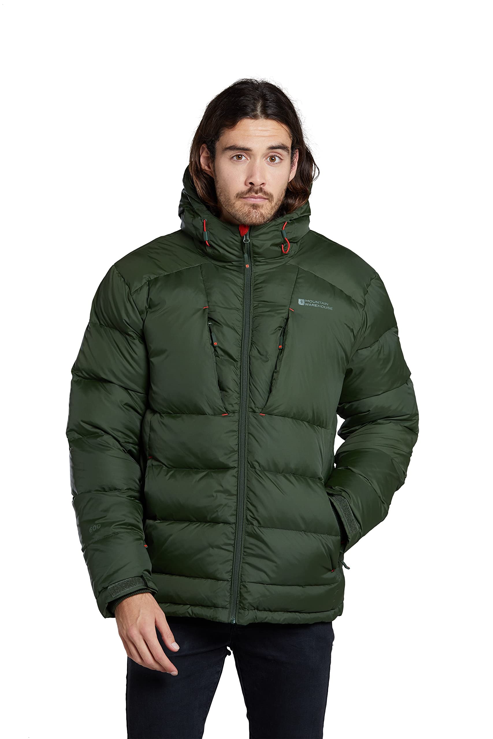Mountain Warehouse Men's Waterproof Down Padded Jacket - Lightweight Warm Winter Puffer Coat for Outdoor Hiking, Camping & Travel