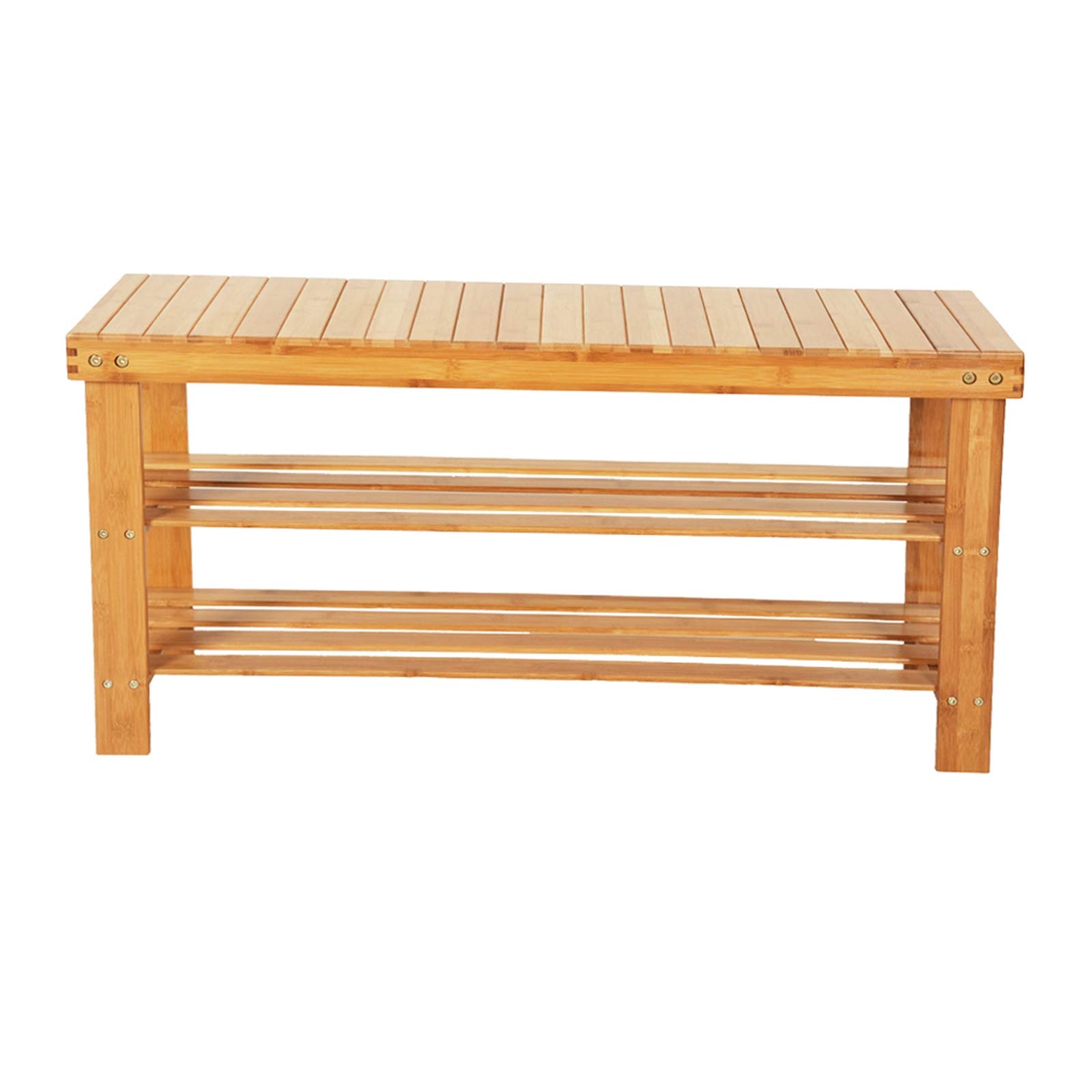 3 Tier Bamboo Shoe Rack Bench with Storage - Premium Entryway Organizer & Shoe Storage Bench for Hallway, Living Room, or Bathroom - Space-Saving Shoe Cubby & Entry Bench for Small Apartments & Closet Organization (Brown)