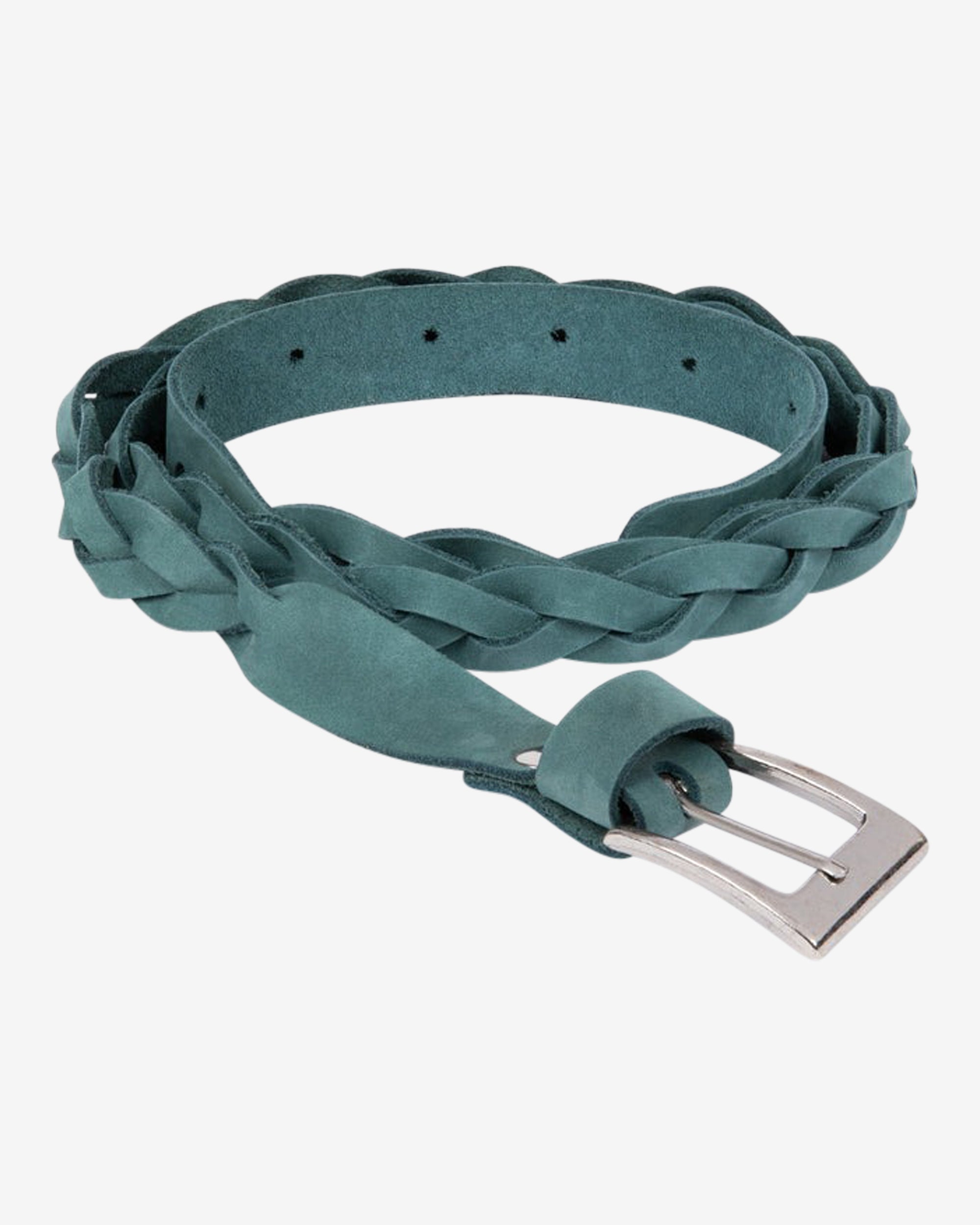 Lowie Green Braided Leather Belt for Men - Stylish & Durable Waistband for Jeans, Pants & Casual Outfits | Perfect for Everyday Wear & Office Attire