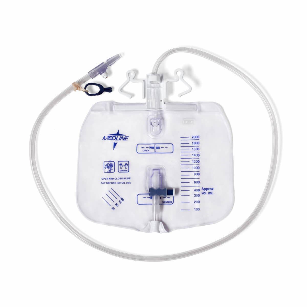 Disposable Urinary Drainage Bags for Adults - 2000ml Medical Grade Latex-Free Catheter Bags - Ideal for Post-Surgery, Travel & Home Healthcare Use