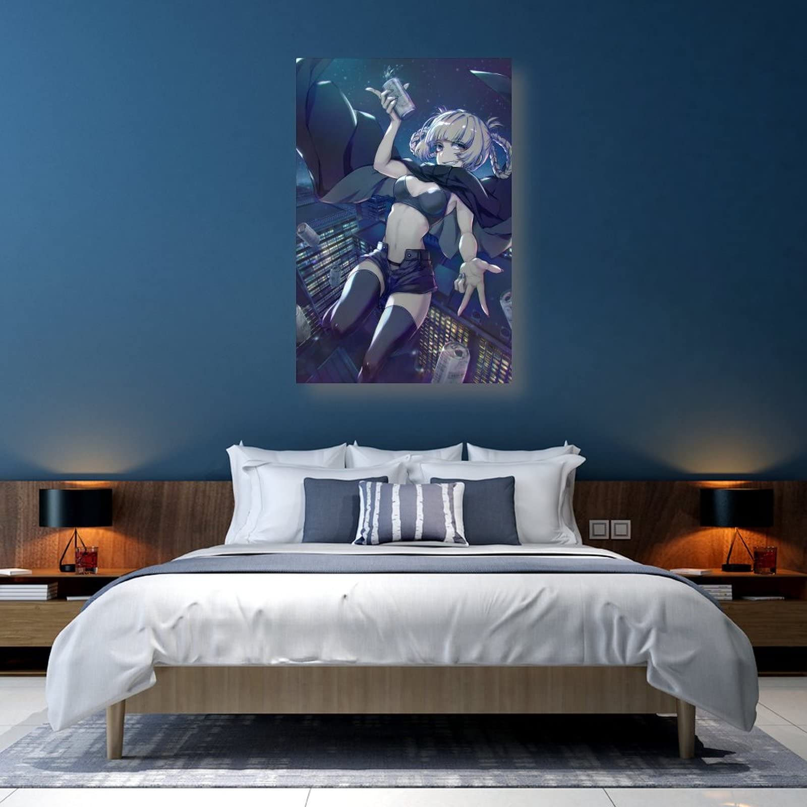 JUNZHE Call of The Night Anime Wall Art Poster - 24x36inch (60x90cm) Canvas Painting for Bedroom Decor, Living Room, Game Room & Office - Perfect Gift for Anime Fans & Home Decoration