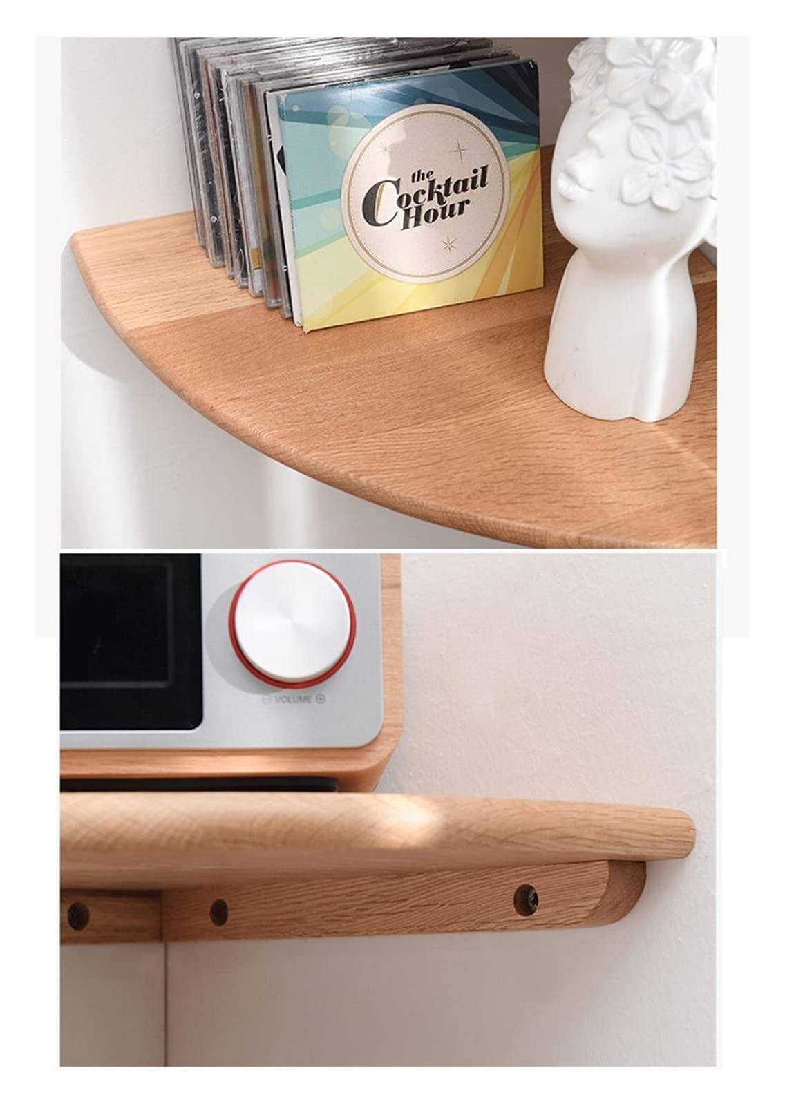 Floating Wall Shelf - Solid Wood Corner Shelves for Storage & Display, Farmhouse Style Bookshelf for Bedroom & Bathroom Organization | Perfect for Plants, Books & Home Decor