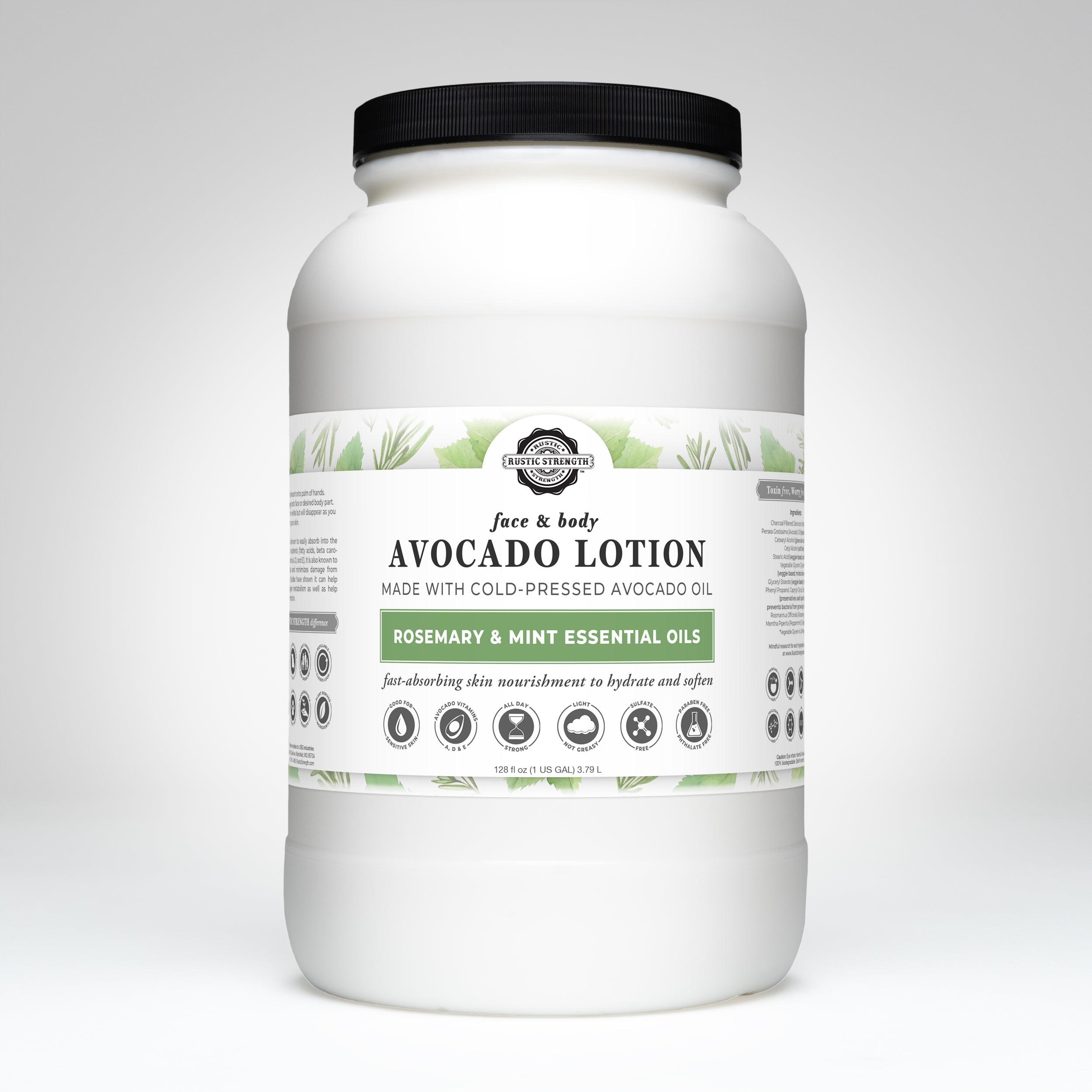 Organic Avocado Lotion with Rosemary & Mint Extract - Hydrating & Nourishing Body Moisturizer for Dry Skin - Perfect for Daily Use, Spa Days & Gift Giving