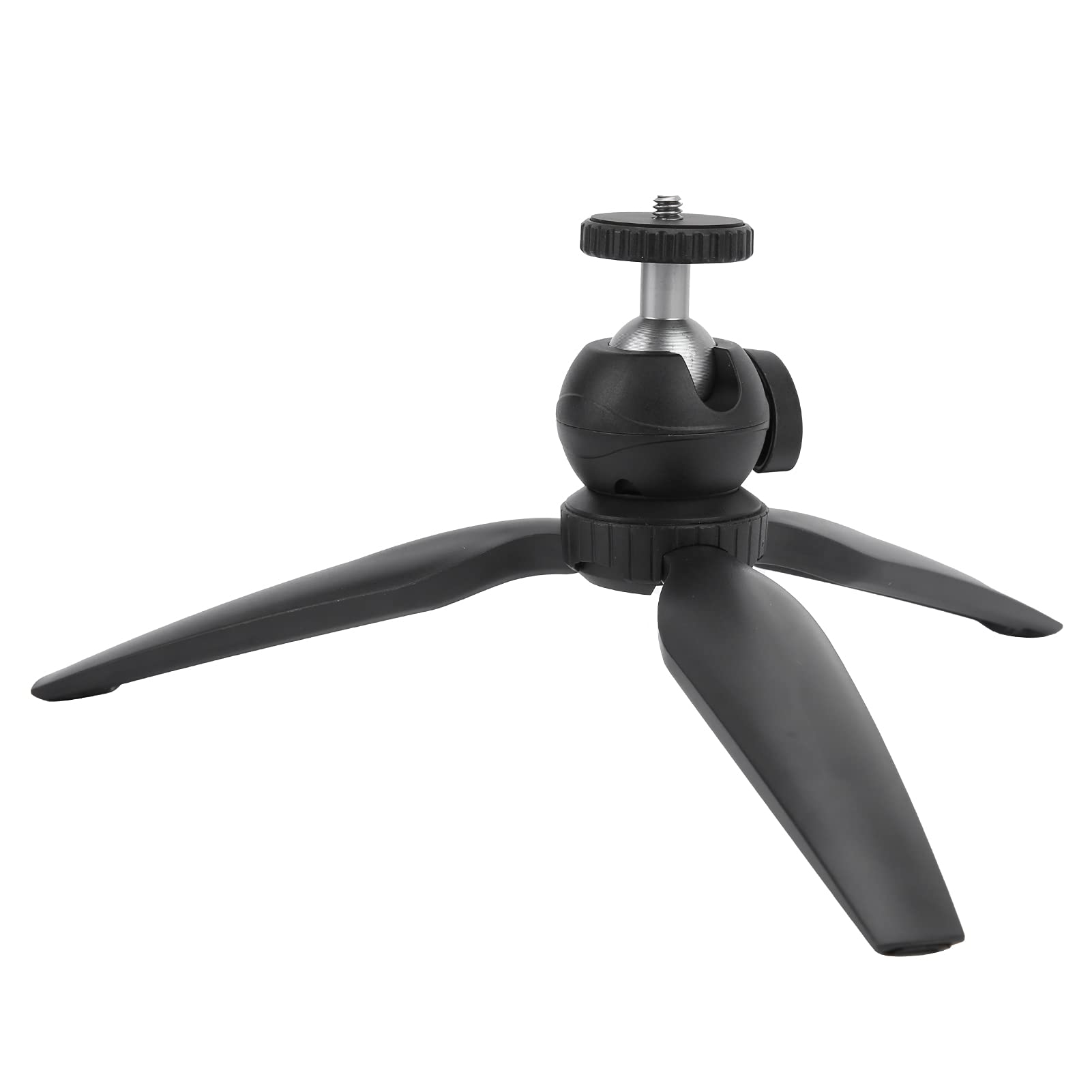 **Lightweight Black Plastic Desktop Phone Tripod with Small Ball Head - Compatible with Mobile Phones, Mirrorless & Sports Cameras (Black 1574) - Perfect for Vlogging, Live Streaming & Stable Photography**