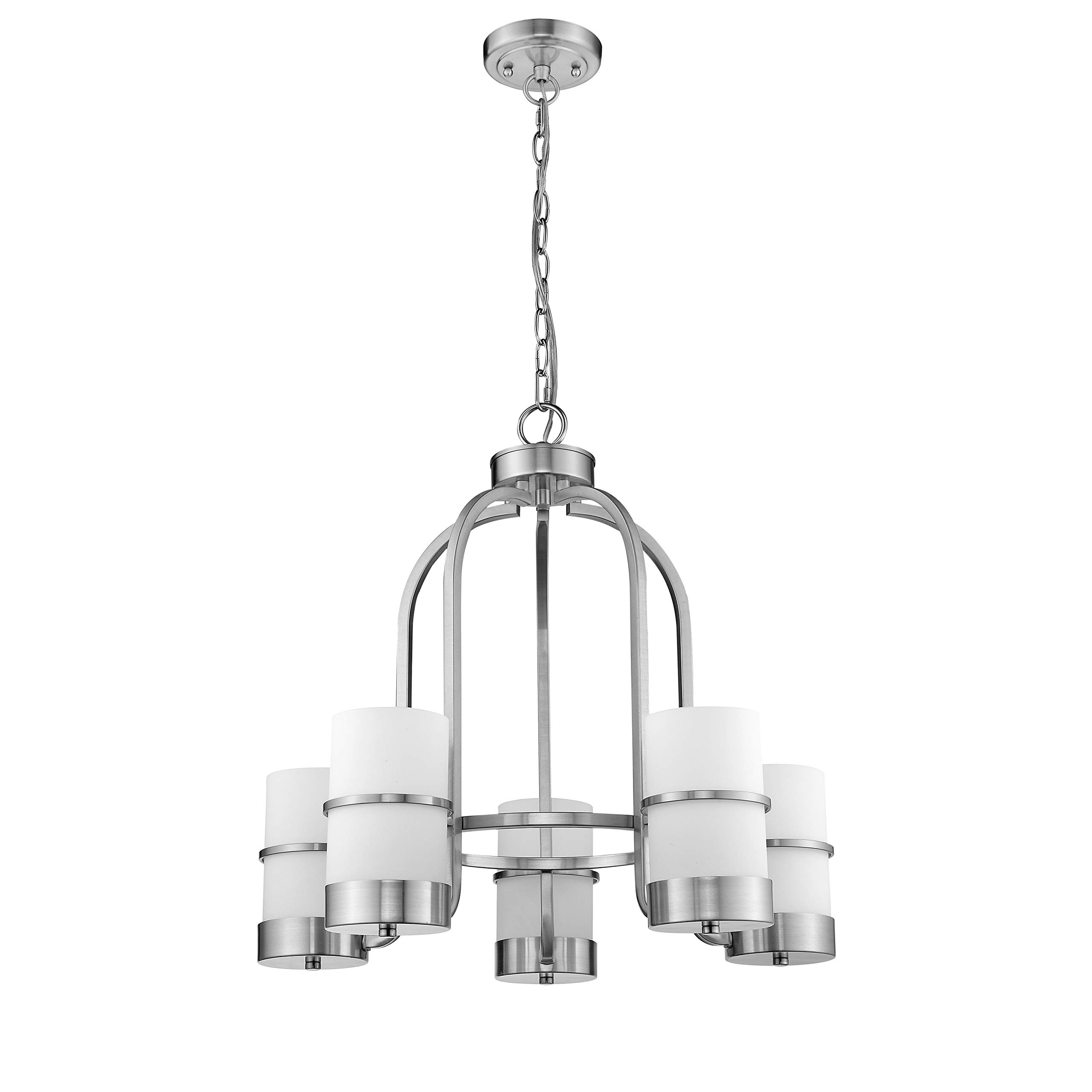 5-Light Brushed Nickel Mini Chandelier - 22