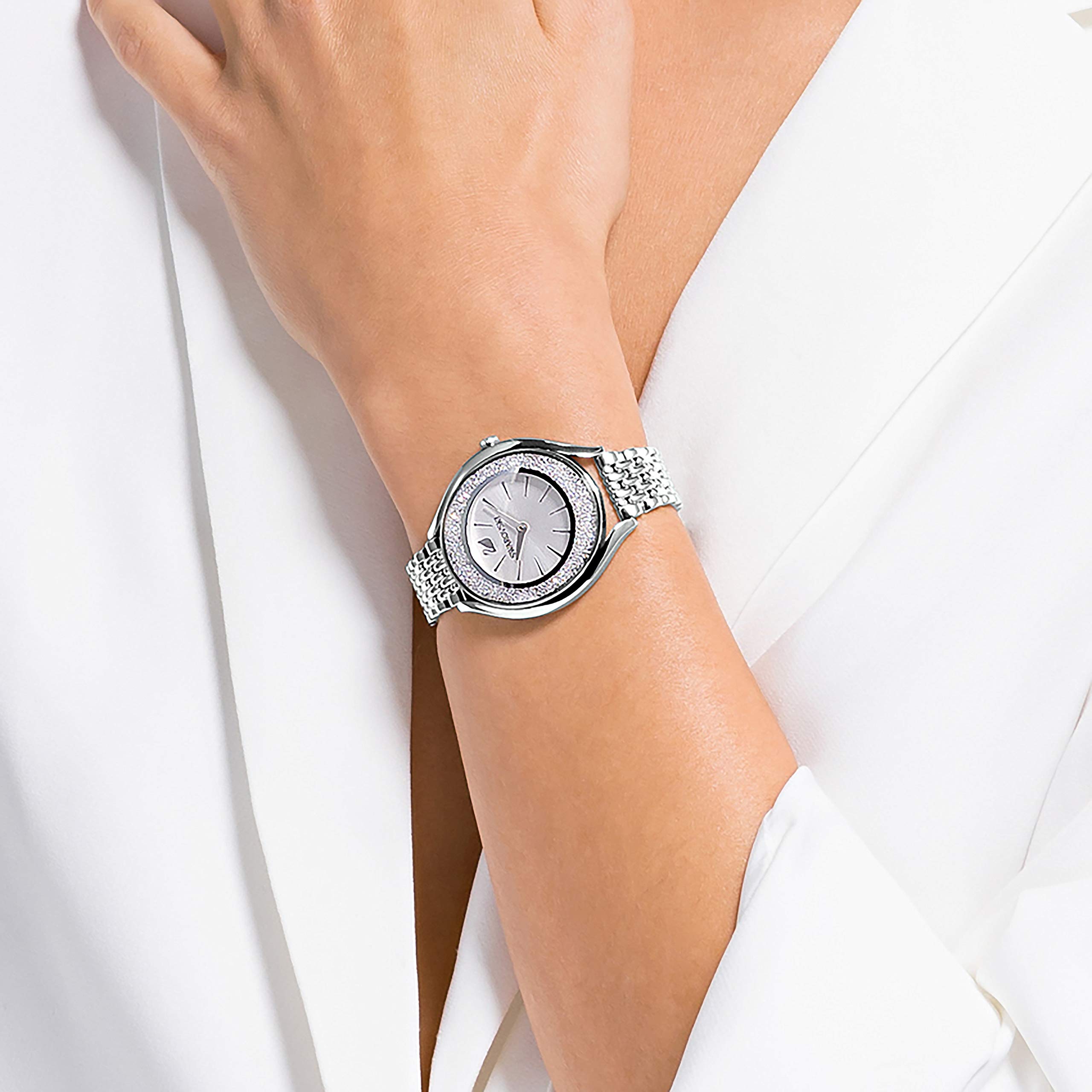 Swarovski Crystalline Glam Watches for Women - Luxury Crystal Watch with Rhinestones, Elegant Dress Watch for Party, Wedding & Special Occasions