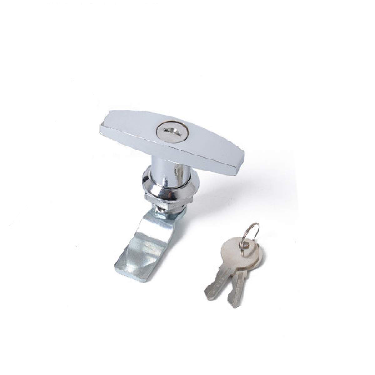 1Pcs Zinc Alloy Cabinet Cam Lock with T-Handle - 64x75mm RV Trailer Toolbox Lock, T-Shaped Cam Knob with Bright Grid - Perfect for Storage Cabinets, Toolboxes, RV Trailers & Campers
