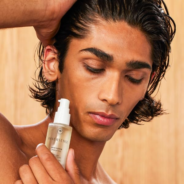 INNERSENSE Organic Beauty Hair Renew Scalp Oil - Natural Hair Growth Treatment for Dry Scalp & Damaged Hair - Vegan & Cruelty-Free - Perfect for Daily Scalp Massage & Hair Care Routine
