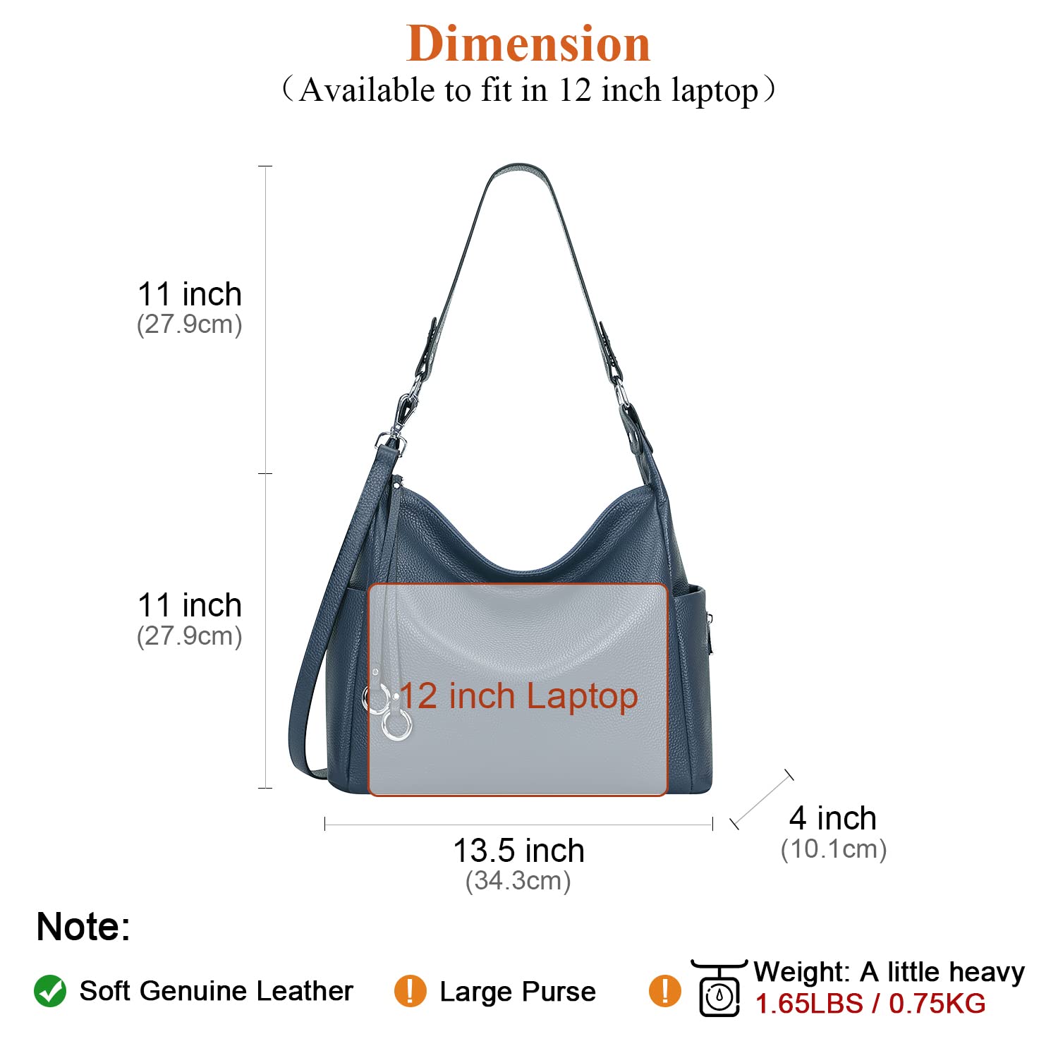 Genuine Leather Hobo Bags for Women - Stylish Shoulder & Crossbody Purse - Premium Handbags for Everyday Use, Work & Travel