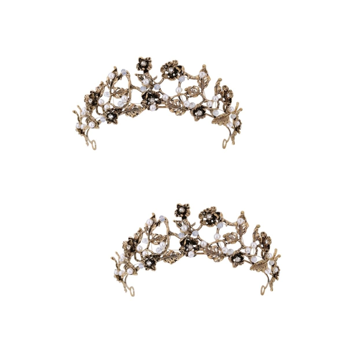 Beaupretty 2-Piece Rhinestone Bridal Crown Headpiece Set - Wedding Hair Accessories for Bride, Prom, Pageant & Special Occasions | Elegant Tiara Headdress for Women & Girls