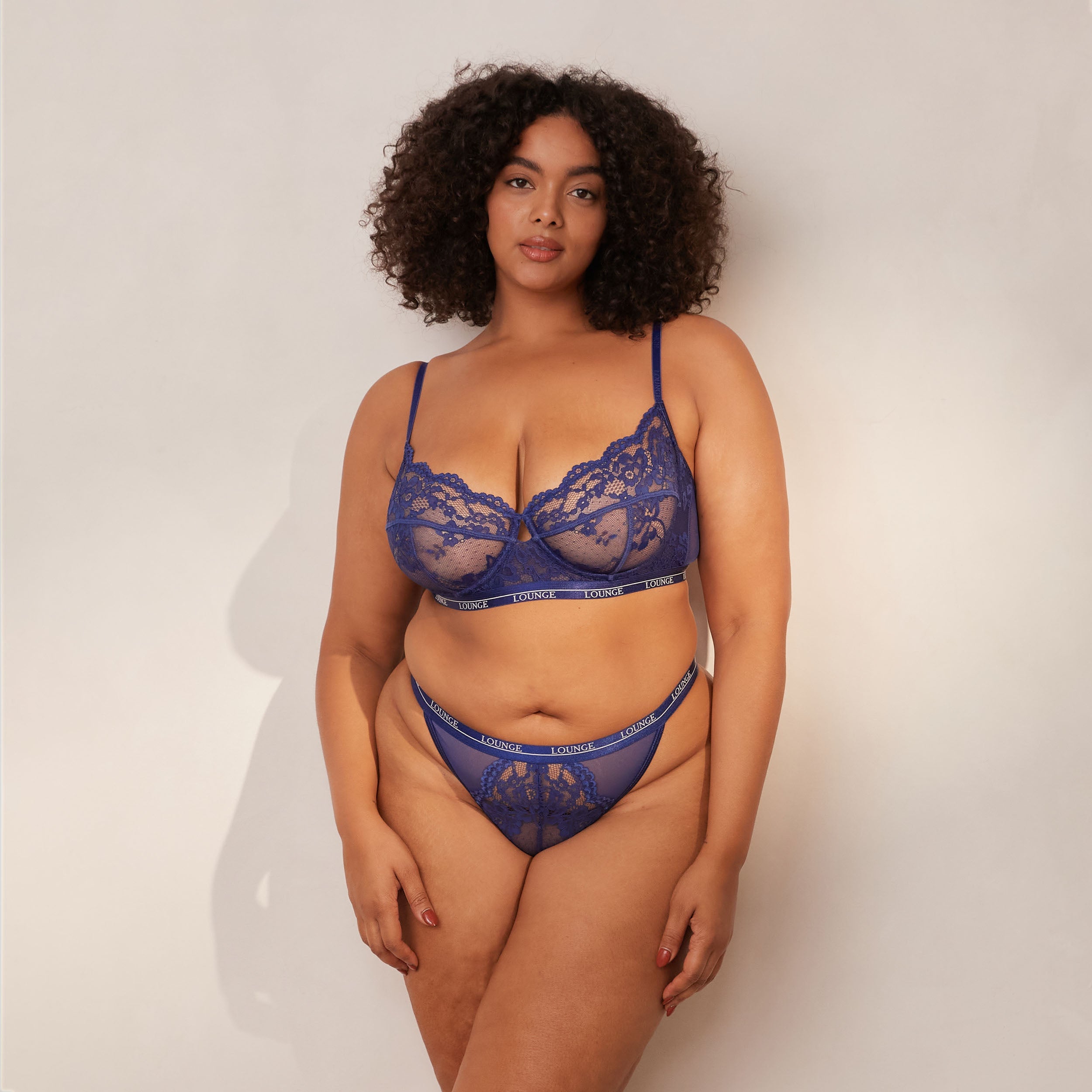 Blossom Balcony Bra - Comfortable Lace Underwire Bra in Navy Blue for Women | Perfect for Everyday Wear, Date Nights & Special Occasions