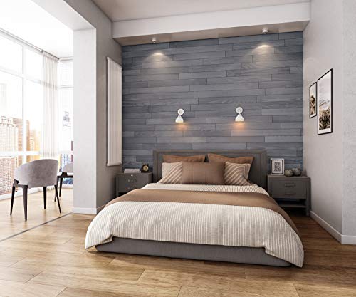 Real Wood Peel and Stick Wall Panels with 3M Adhesive - Easy DIY Installation, Warm Grey (16.25 sq.ft/Box) for Bedroom, Living Room, and Office Decoration
