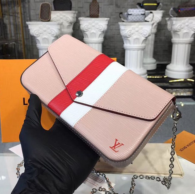 LV Pochette Felicie Epi Leather Crossbody Bag in Rose Ballerine - Perfect for Date Night, Parties & Everyday Elegance