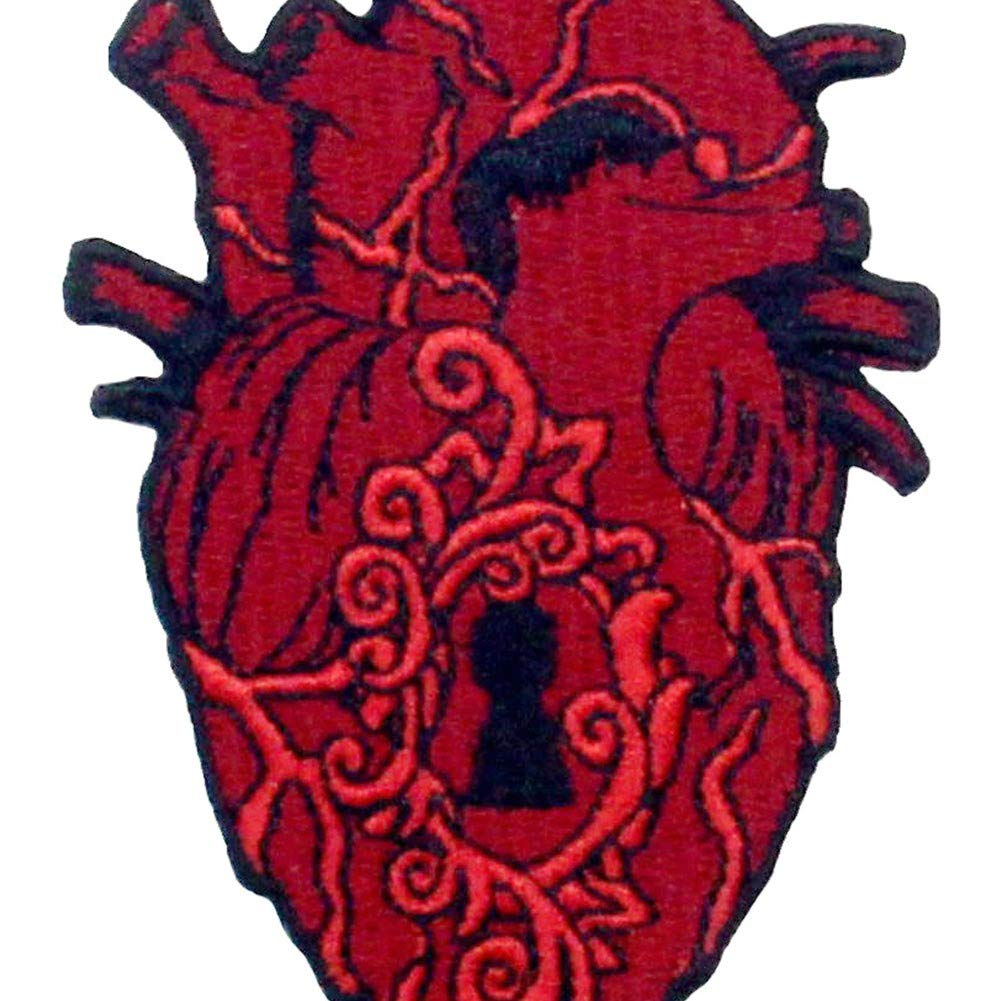 Heart Embroidered Patch - Iron On or Sew On Applique Badge for Jackets, Bags & DIY Crafts | The Key to My Heart Design