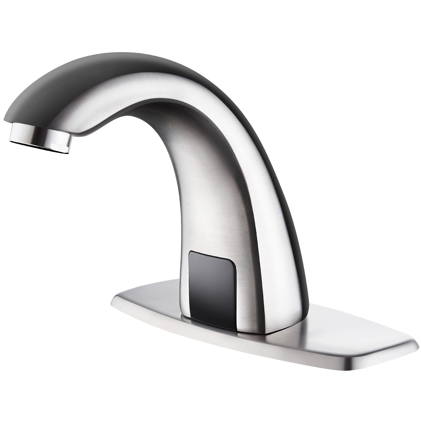 Automatic Touchless Bathroom Sink Faucet with Motion Sensor - Battery Operated Brushed Nickel Faucet for Home, Commercial & Public Restrooms - Hygienic Hands-Free Water Saving Solution
