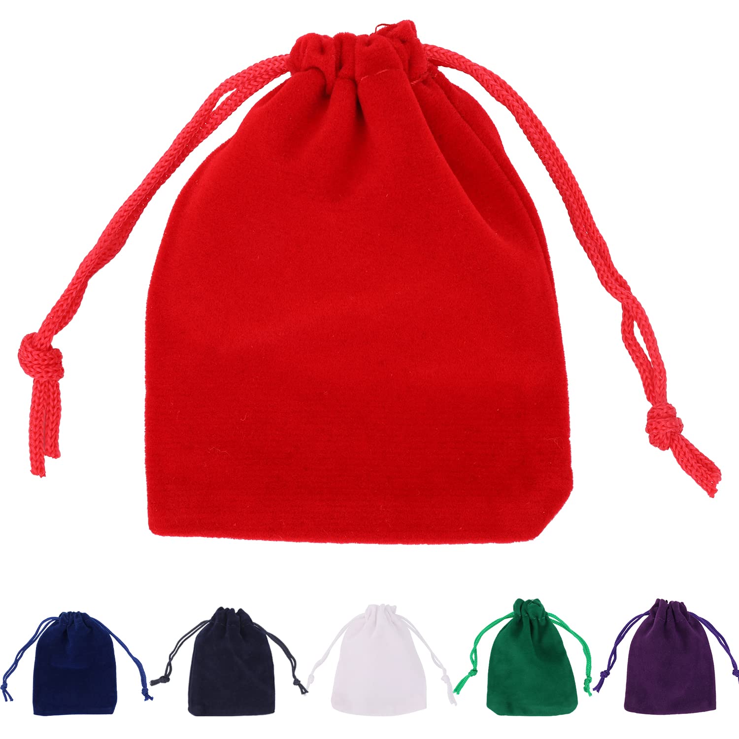 10pcs Small Red Velvet Drawstring Bags - 7x9cm Jewelry Pouches & Gift Bags for Wedding Favors, Christmas, Birthday, Anniversary Parties | Perfect for DIY Crafts, Party Supplies, and Elegant Gift Packaging