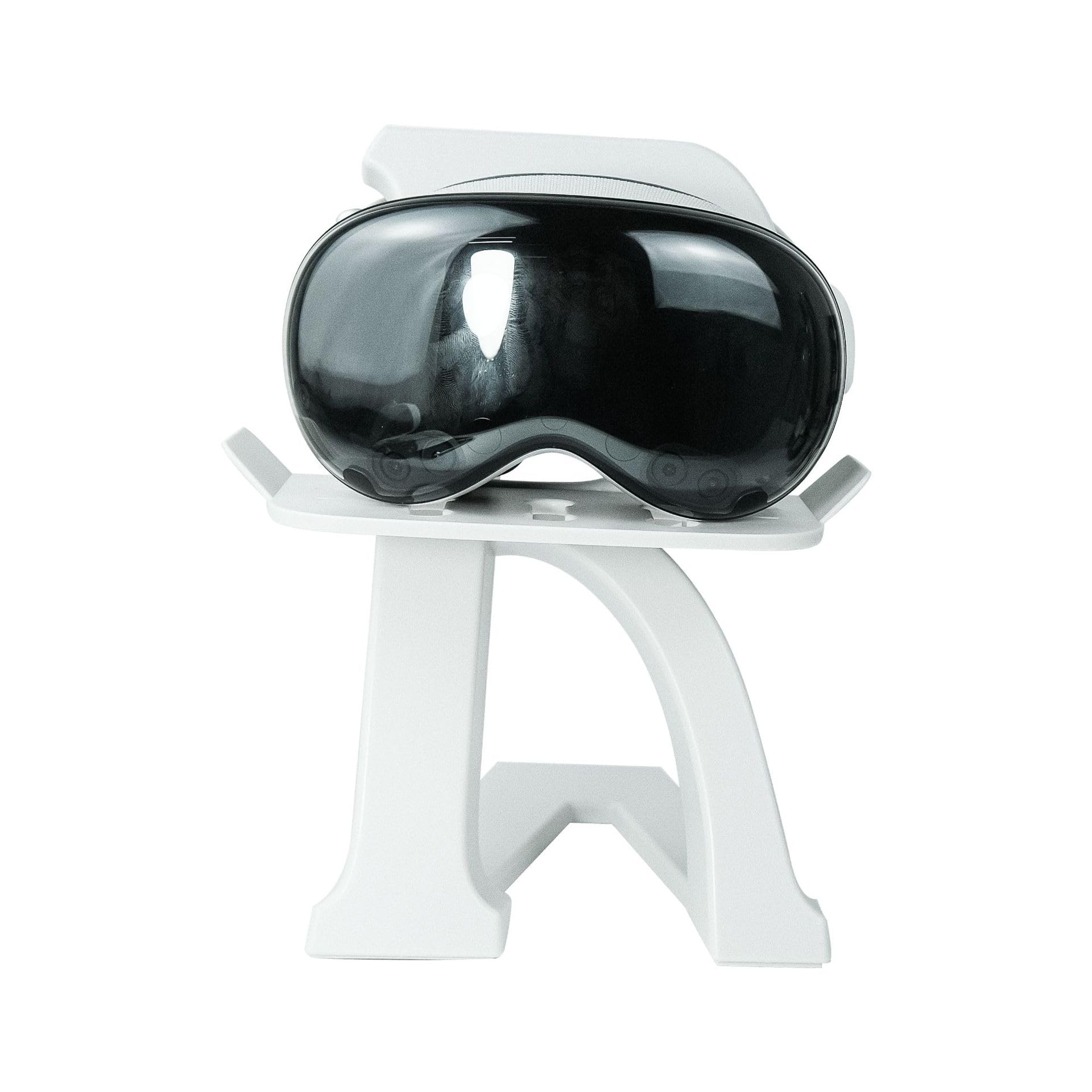VR Headset Stand for Apple Vision Pro - Vertical Display & Storage Station with Organizer Base - Perfect for Home, Office & Gaming Setup (White)