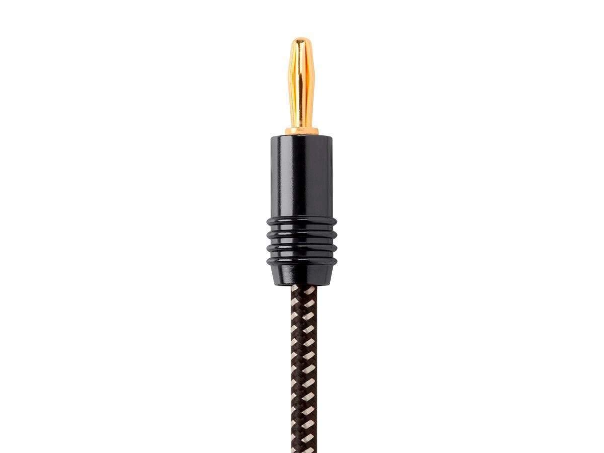 Monoprice 61463 Premium 14 AWG Braided Speaker Wire - 6ft Red/Black Oxygen-Free Copper Cable with Gold Plated Banana Plugs | High-Quality Audio Connection for Home Theater, Stereo Systems & DJ Equipment