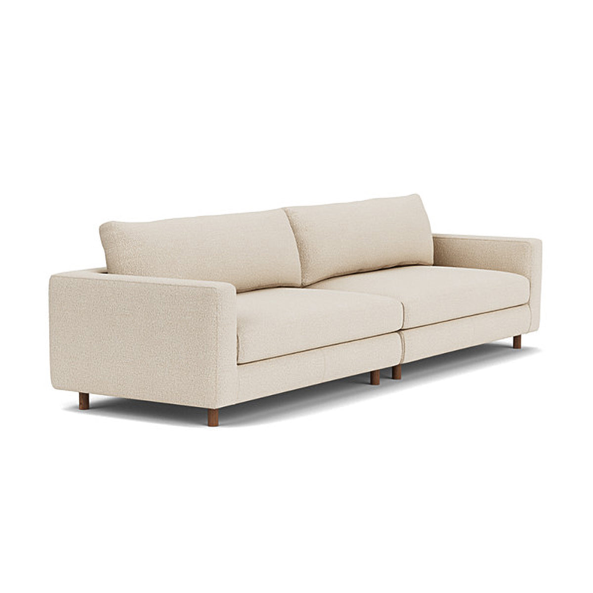Modern Dylan Boucle 4-Seater Sofa - Soft Chenille Fabric Sectional Couch for Living Room, Lounge & Family Room - Comfortable Mid-Century Style Sofa for Home Decor