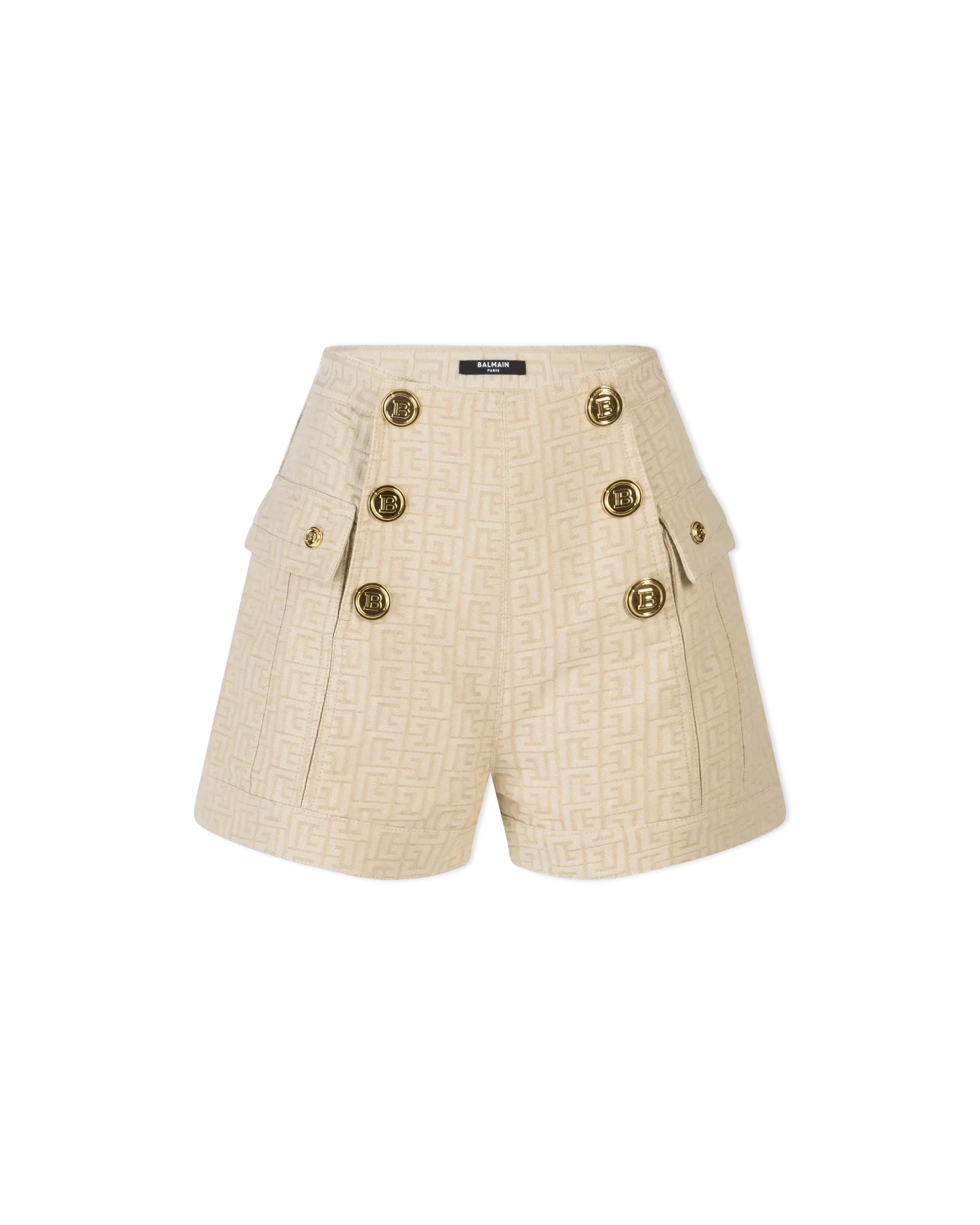 Stylish Monogram Jacquard 6-Button Shorts for Men - Perfect for Summer Outfits, Beach Vacations & Casual Wear
