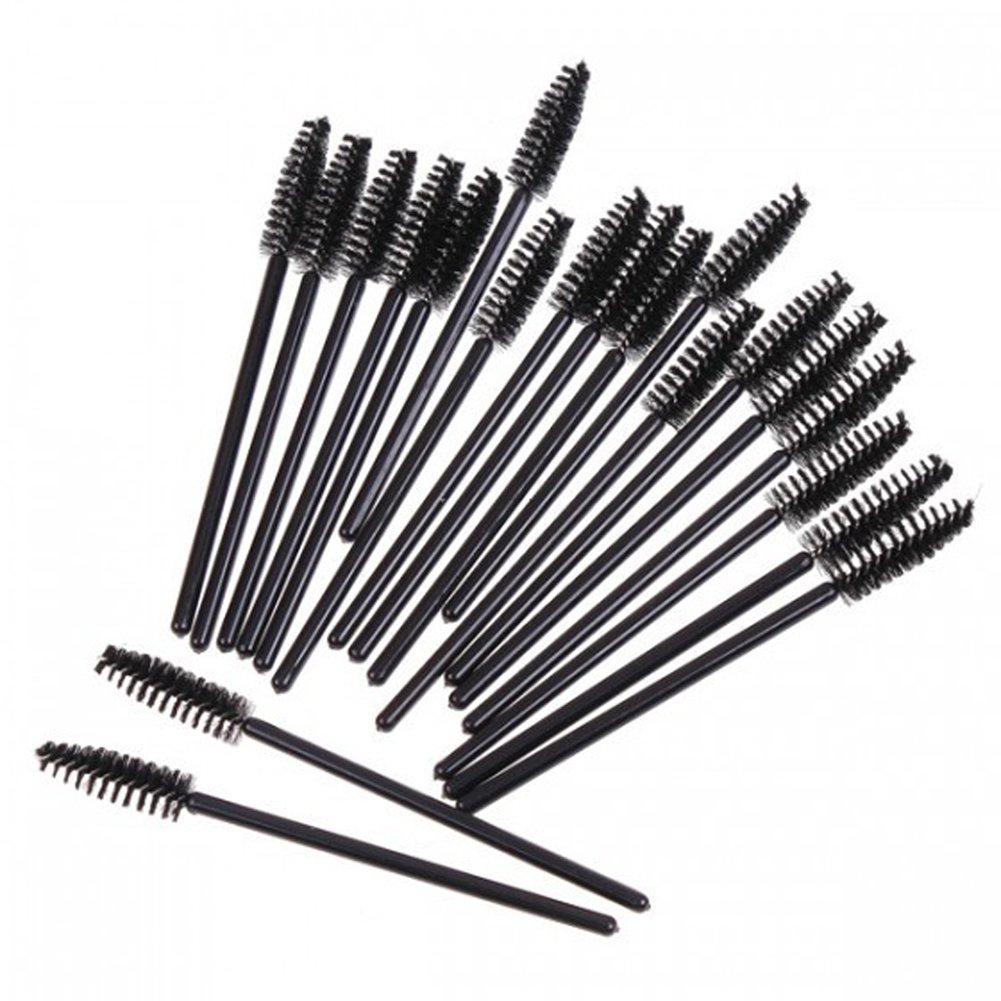 100PCS Disposable Eyelash Brushes - Black Mascara Wands & Makeup Applicators for Professional Salon or Home Use - Perfect for Lash Extensions, Makeup Artists & DIY Beauty Kits
