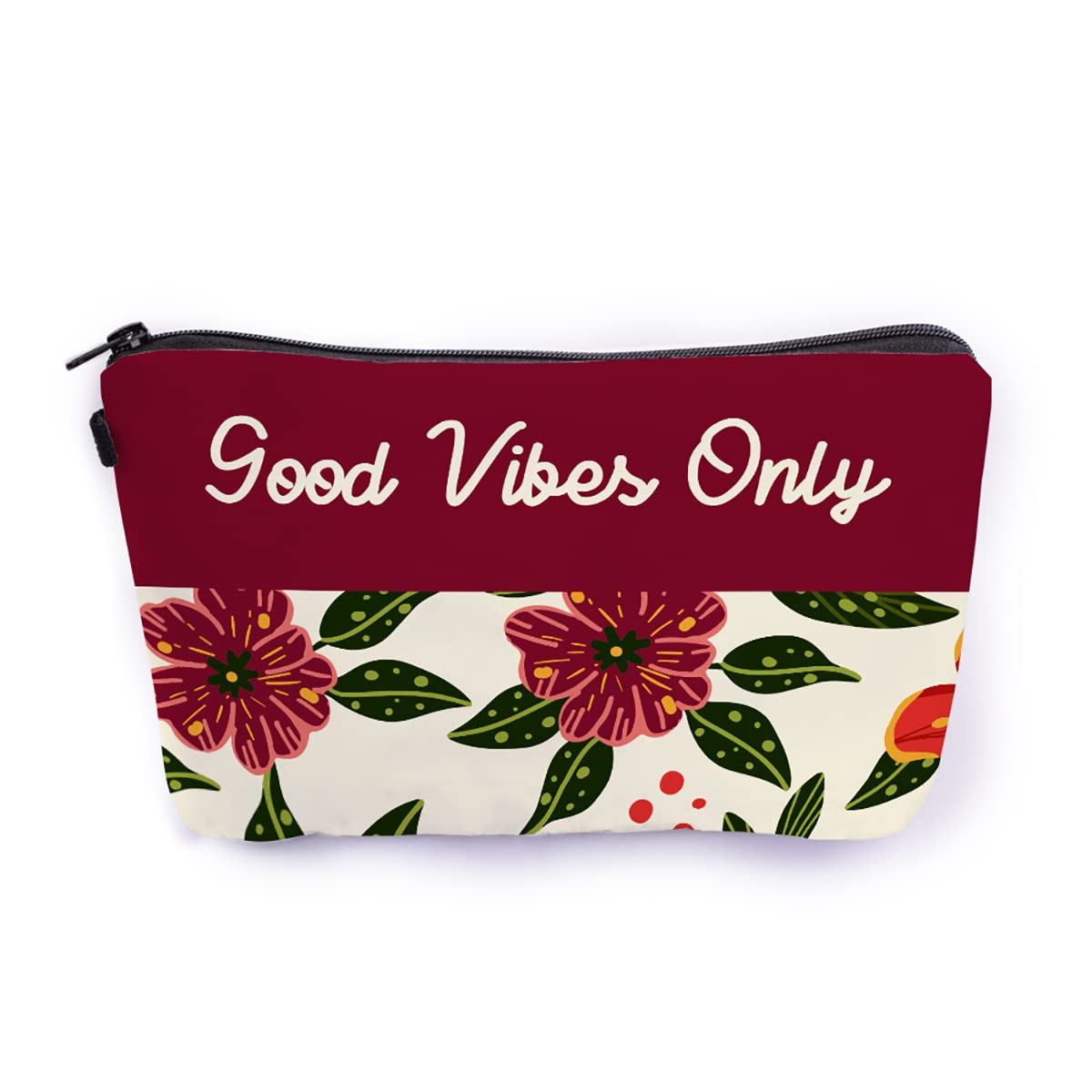 Crazyify Floral Cosmetic Bag for Women - Waterproof Canvas Makeup Pouch with Zipper, Travel Toiletry Organizer | Perfect for Travel, Gym, Daily Use & Gift Giving