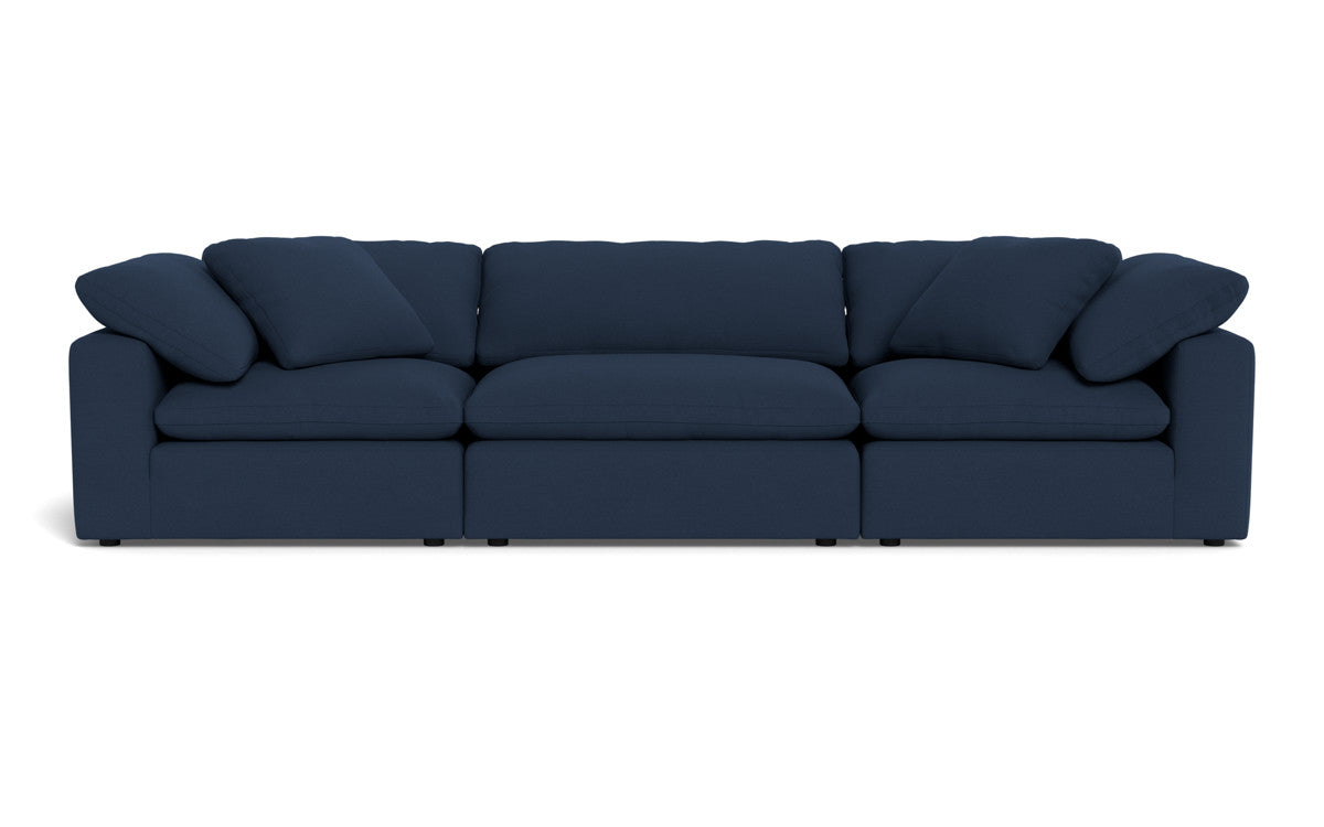 Fluffy 3-Piece Sofa Set - Ultra Soft Plush Fabric Sectional Couch for Living Room, Lounge & Family Room - Comfortable Modern L-Shaped Sofa with Pillows