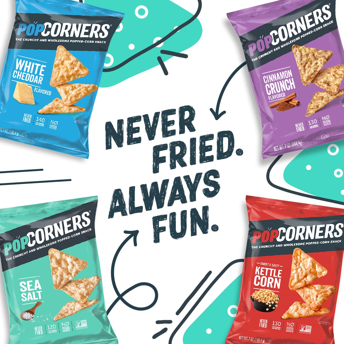 PopCorners Popped Corn Snacks Sampler Pack - 20 Count (1 Oz Each) | Healthy Gluten-Free Snacks for Parties, Office & On-The-Go | Variety Pack with Different Flavors