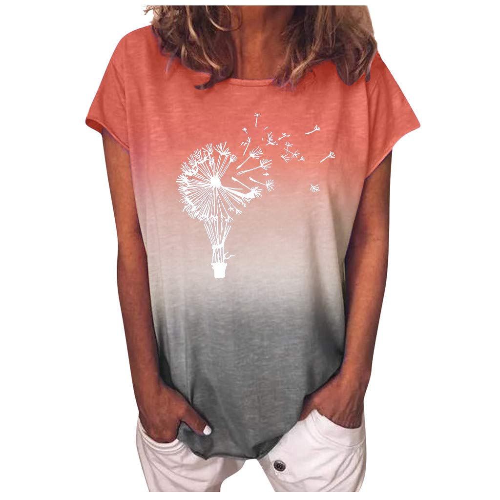 Plus Size Women's Summer Short Sleeve Printed Tunic Top with Pockets - Casual Blouse for Work, Travel & Everyday Wear