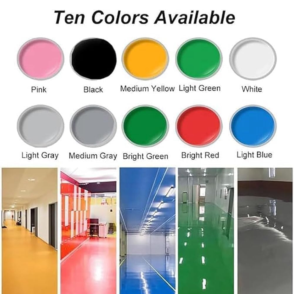 Pvzxr Quick-Dry Anti-Slip Water-Based Floor Paint - Light Grey Epoxy Coating for Garage, Basement & Workshop | Durable, Waterproof & Non-Slip Surface Solution