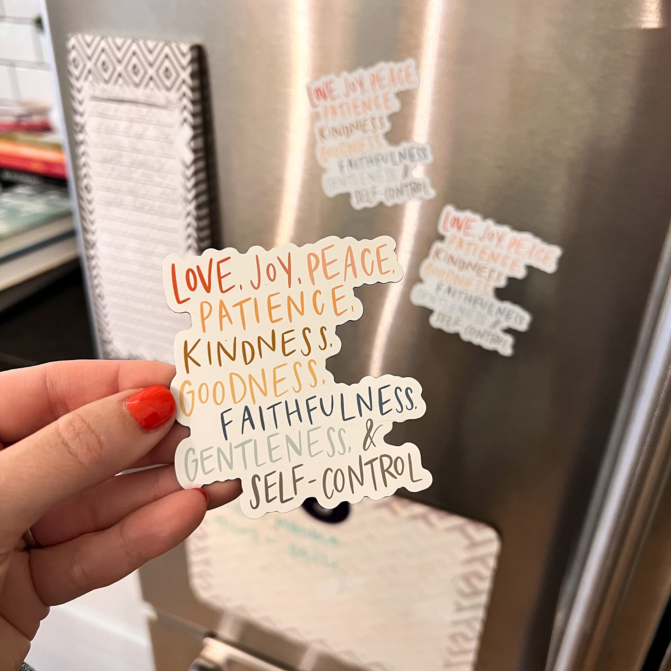 Fruit of the Spirit Refrigerator Magnets - Christian Faith Bible Verse Fridge Magnets for Home, Office & Church Decor | Jesus Inspired Religious Kitchen Accessories