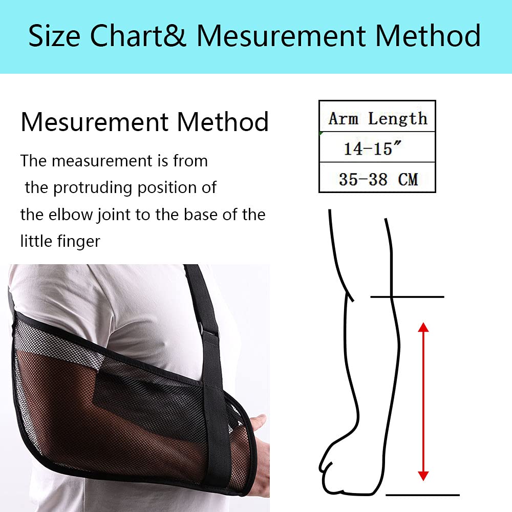 Post-Surgery Shoulder Sling for Rotator Cuff Recovery - Adjustable Mesh Arm Support Brace for Men & Women (Black) - Ideal for Showering, Bathing & Daily Mobility After Shoulder Surgery