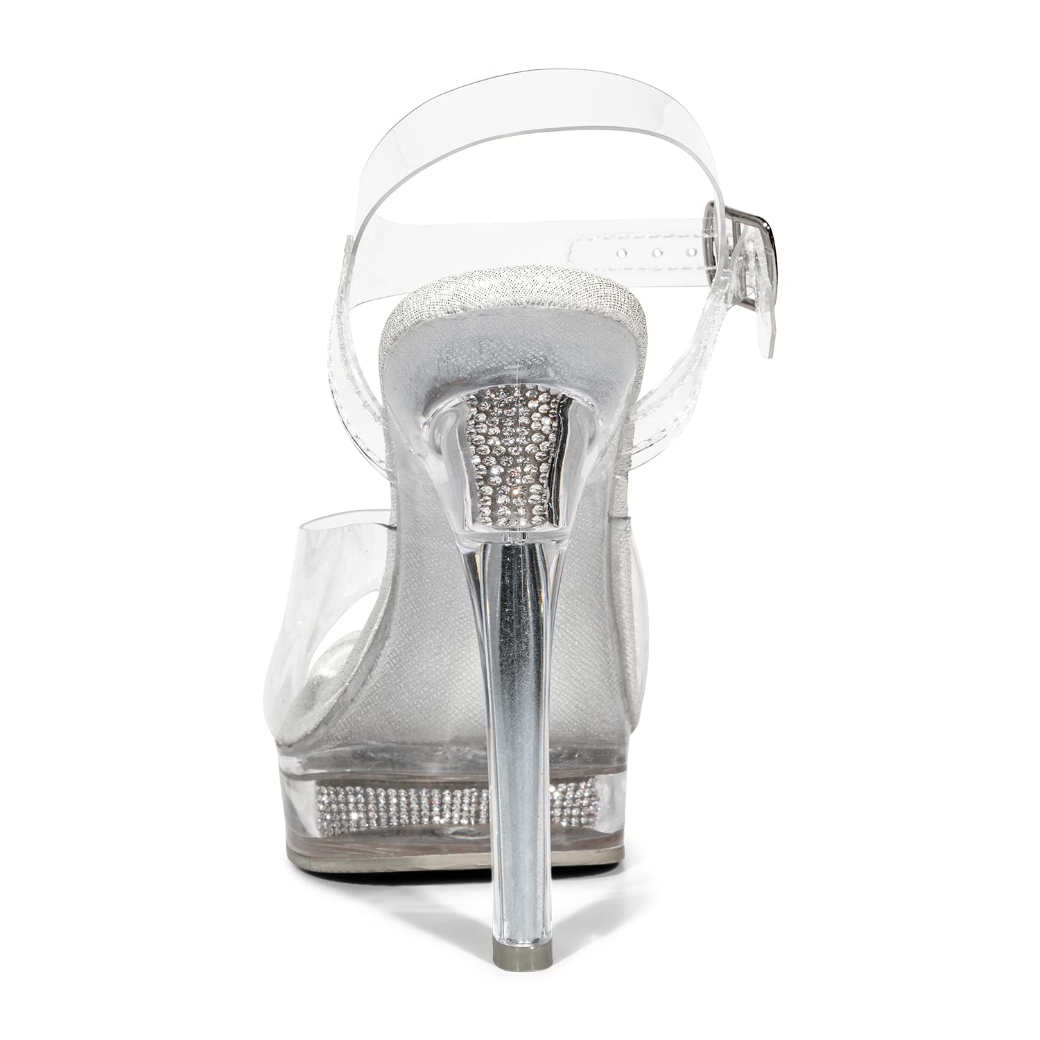 Clear Bikini Fitness Competition Heels - Bodybuilding, Bridal & Pageant Shoes | High Heels for Stage Performances, Dance & Cosplay