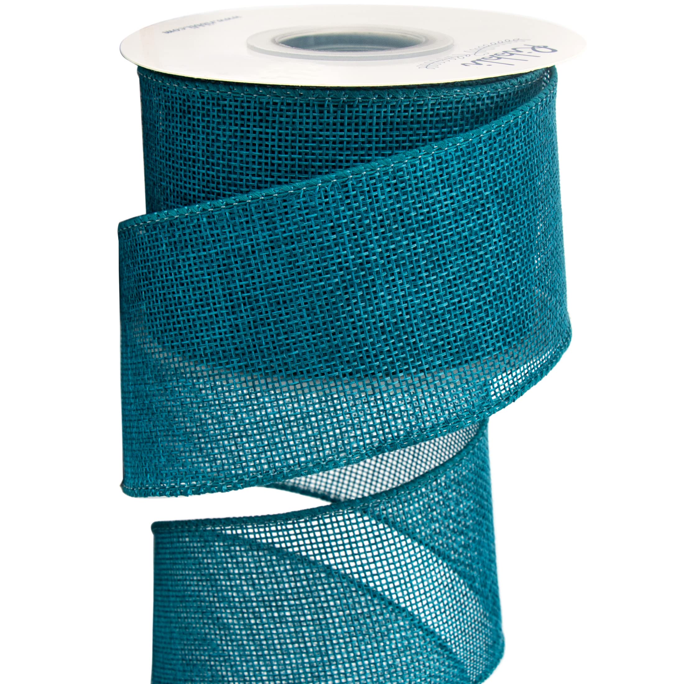 Turquoise Burlap Ribbon 2.5