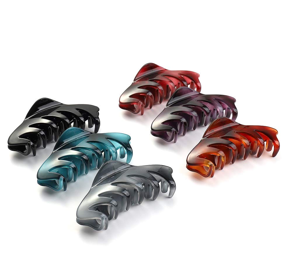 Liasun Premium Hair Claw Clip for Women - Medium Strong Hold Hair Clips for Medium to Long Hair, Non-Slip Barrettes & Hair Grip Clamps (Wine Red) - Perfect for Work, Gym, Travel & Everyday Styling