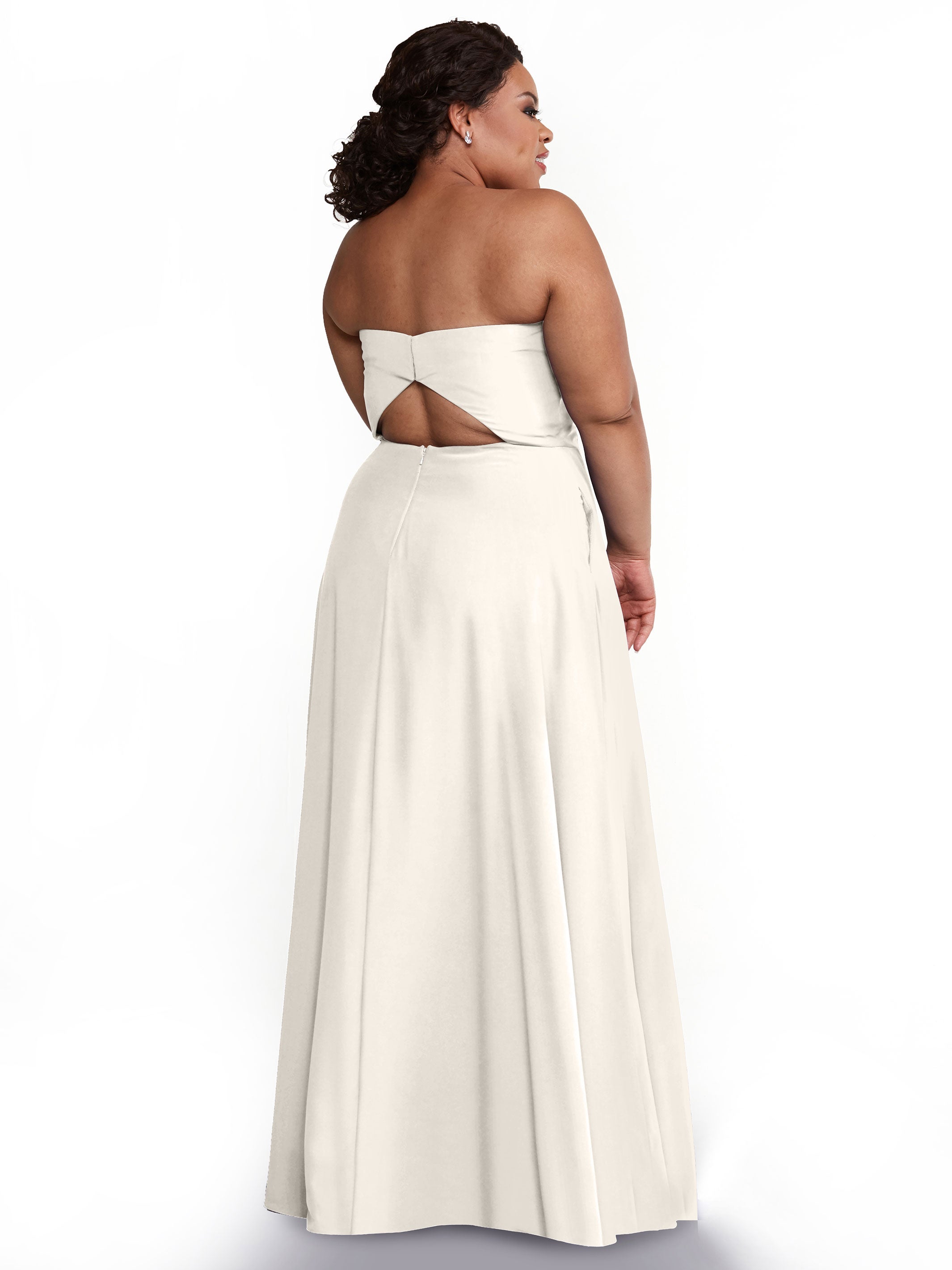 Strapless Stretch Chiffon A-Line Bridesmaid Dress with Pockets & Side Slit - Elegant Formal Wedding Party Gown for Bridesmaids, Evening Events & Special Occasions