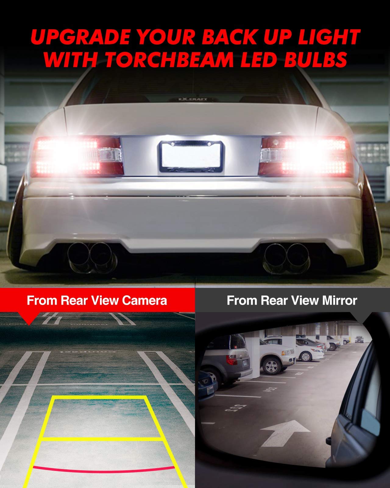Torchbeam 912 921 LED Bulb T15 Backup Light Bulbs - Super Bright 3030 SMD Chipsets, Error-Free 906 W16W Replacement for Brake Reverse Lights - 6000K Xenon White (2-Pack) - Perfect for Trucks, SUVs, and Car Backup Lighting Systems