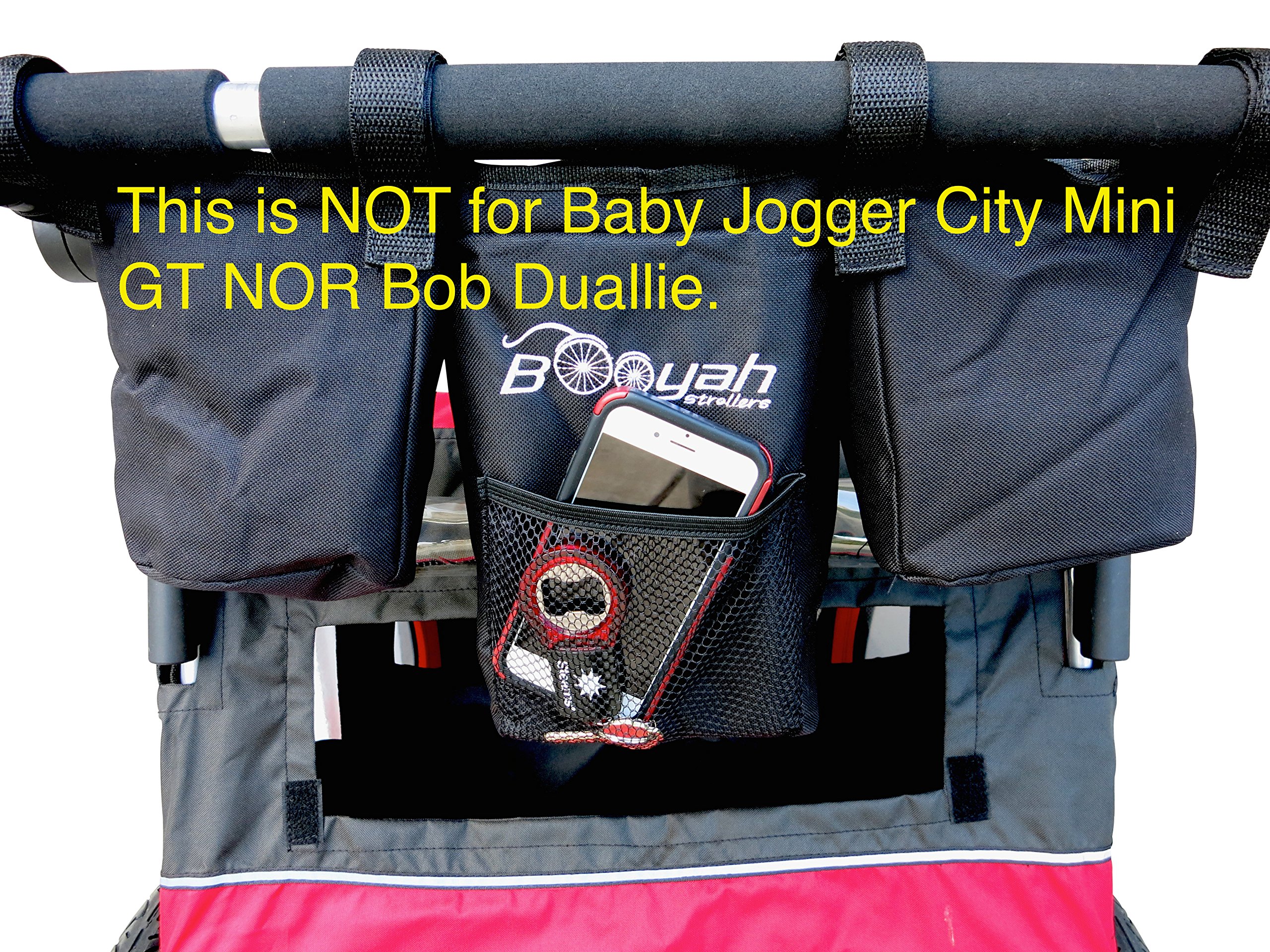 Booyah Double Stroller Organizer - Baby & Large Pet Stroller Accessory for Diapers, Toys & Essentials | Perfect for Travel, Shopping & Outdoor Adventures
