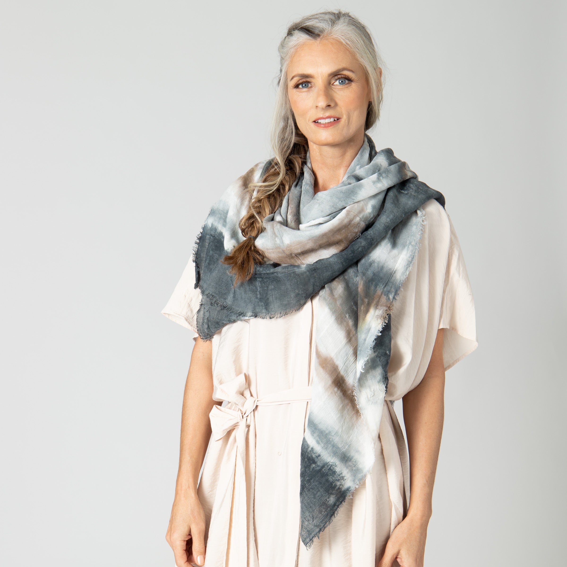 Evie Tie Dye Scarf - Stylish Boho Fashion Accessory for Women, Soft Cotton Blend Wrap, Perfect for Outdoor Festivals, Beach Days & Casual Outfits