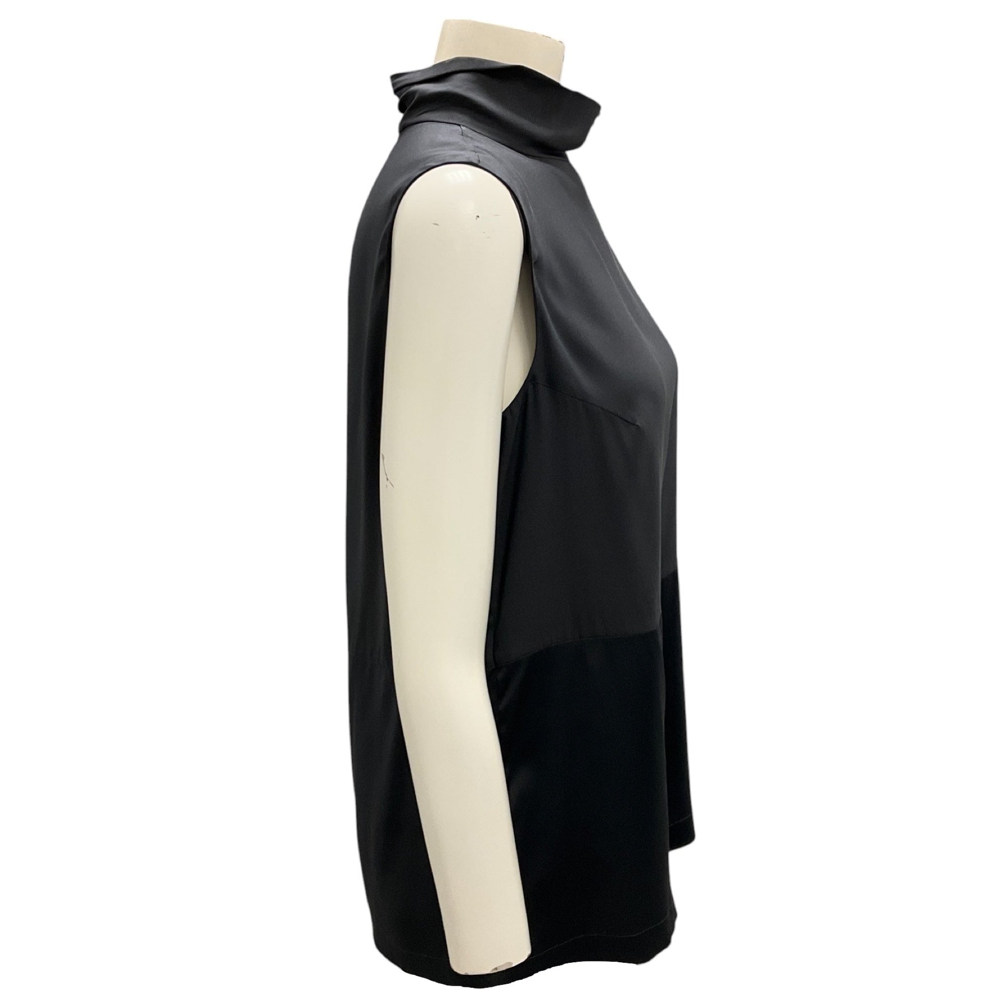 Brunello Cucinelli Women's Charcoal Grey Sleeveless Silk Blouse - Elegant Luxury Top for Evening Parties & Formal Events