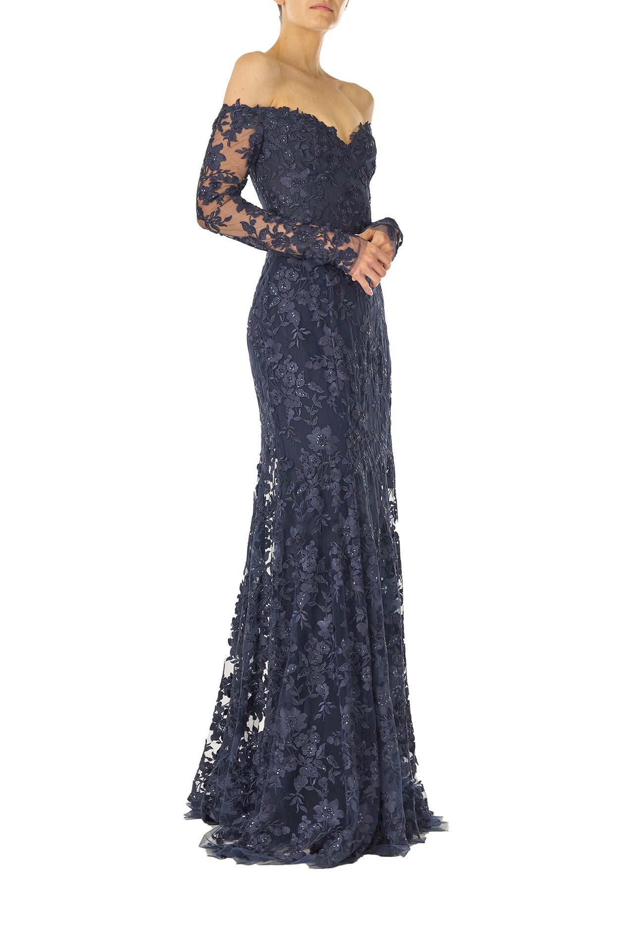 Elegant Embroidered Tulle Gown for Women - Perfect for Weddings, Prom & Special Occasions