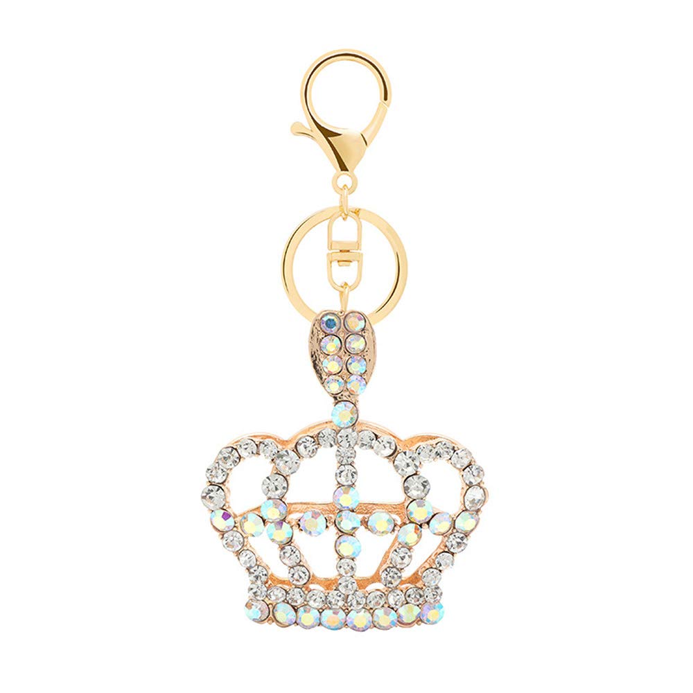 Sparkling Rhinestone Crown Keychain - Elegant Princess Keyring for Party & Gifts