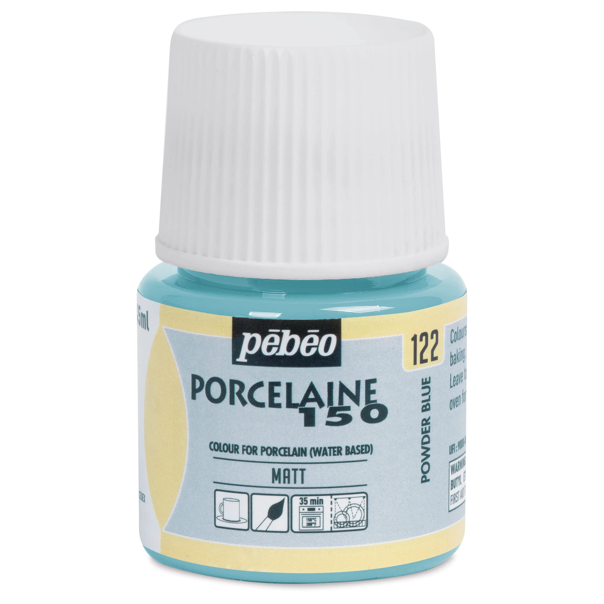 PEBEO Porcelaine 150 Paint - Chalk Blue (Matte Finish) for Ceramics, Glass & DIY Crafts - Perfect for Home Decor, Pottery Painting & Artistic Projects