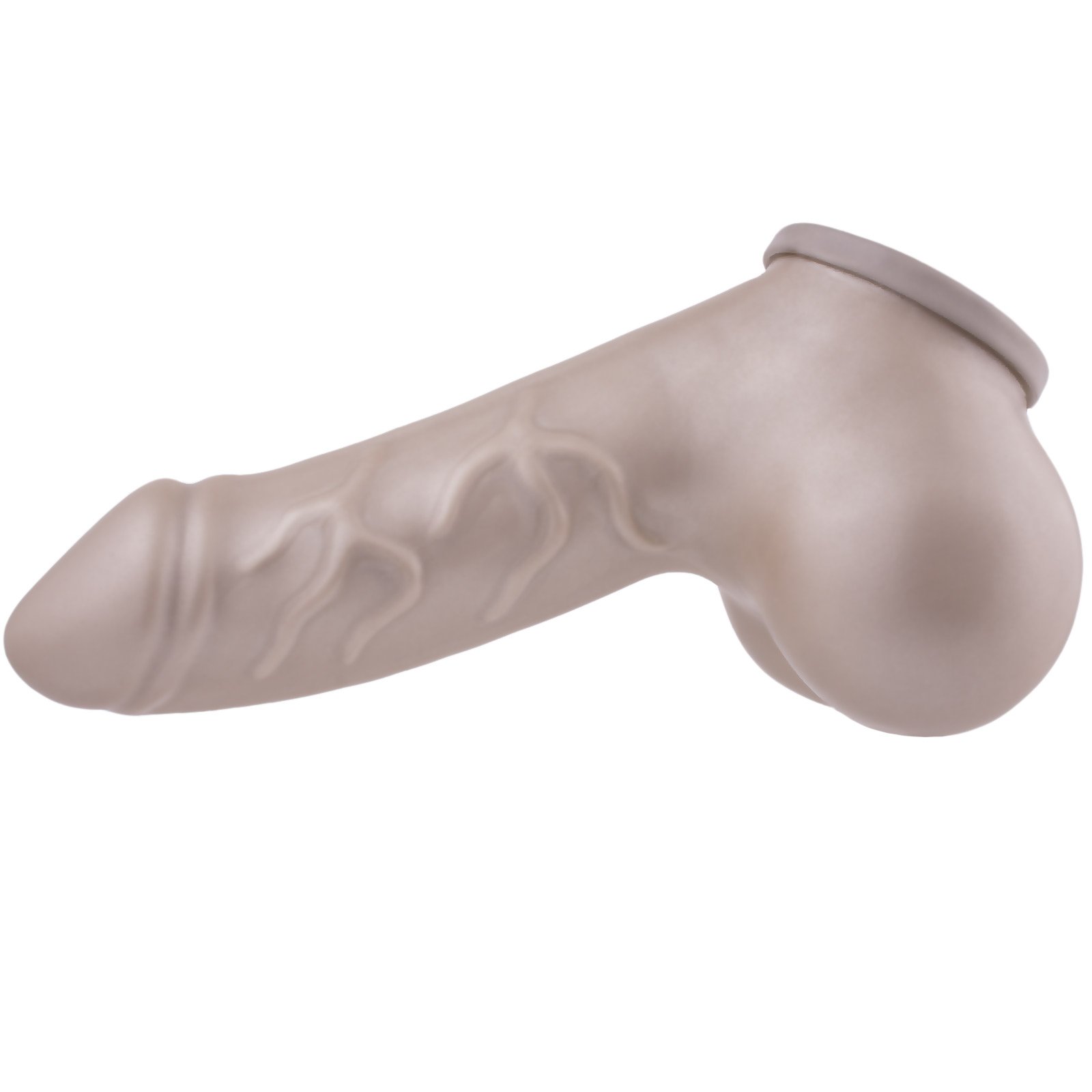 Premium Silver Latex Penis Sheath - Permanent Condom Extender & Male Chastity Device | Long Cock Sleeve for Extended Pleasure & BDSM Play | Made in Berlin 