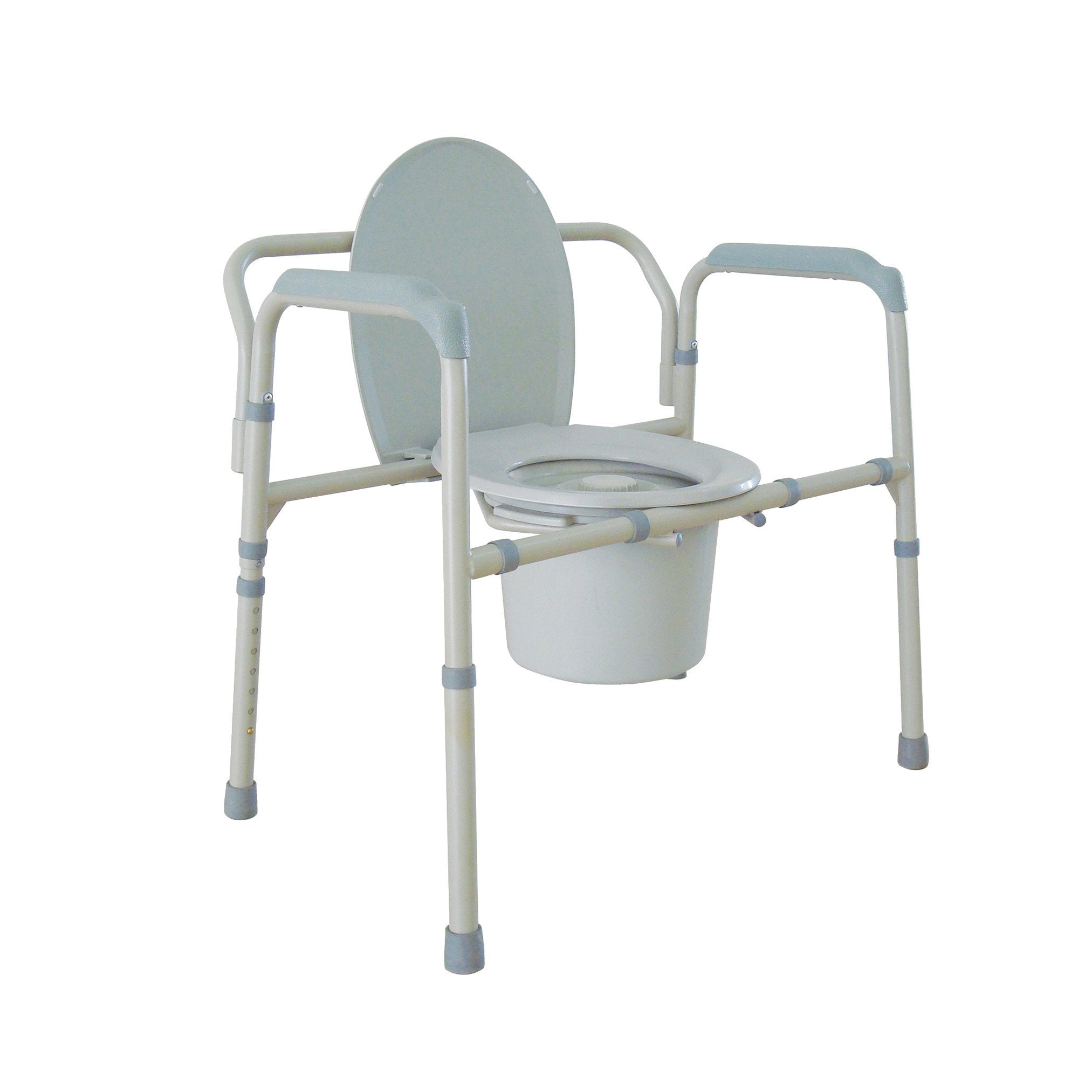 Heavy Duty Bariatric Folding Bedside Commode Seat - 500 lbs Capacity, Adjustable Height, Portable Toilet Chair for Elderly & Disabled - Ideal for Home Care, Hospitals & Travel Use