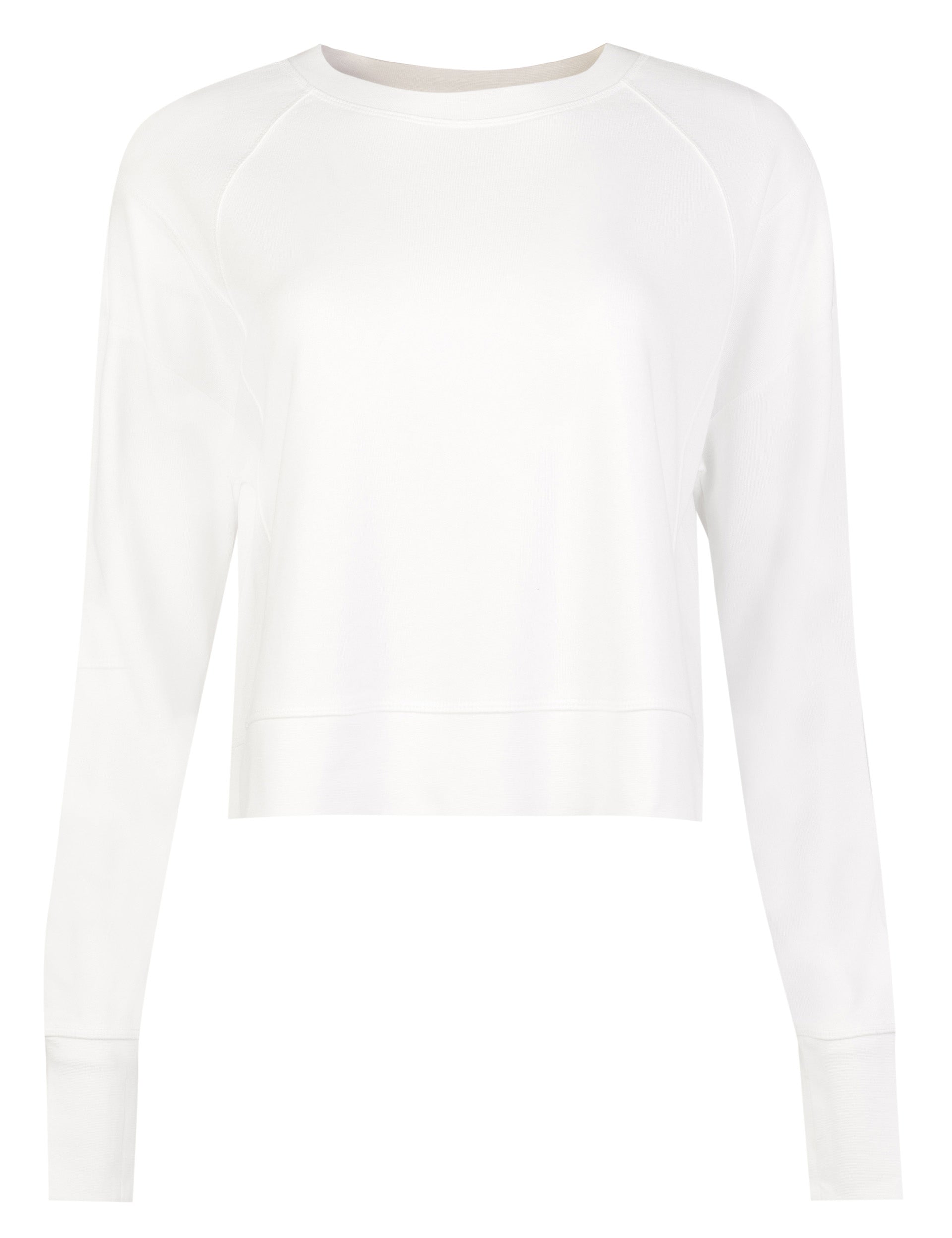 After Class Crop Sweatshirt - Lily White | Trendy Casual Pullover for Women | Perfect for School, Gym & Streetwear Fashion